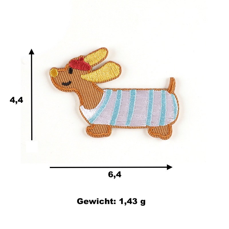 Hund Stickerei Patch Serie C selbstklebend Sticker oder aufbügelbar Iron-On DIY Handyhülle