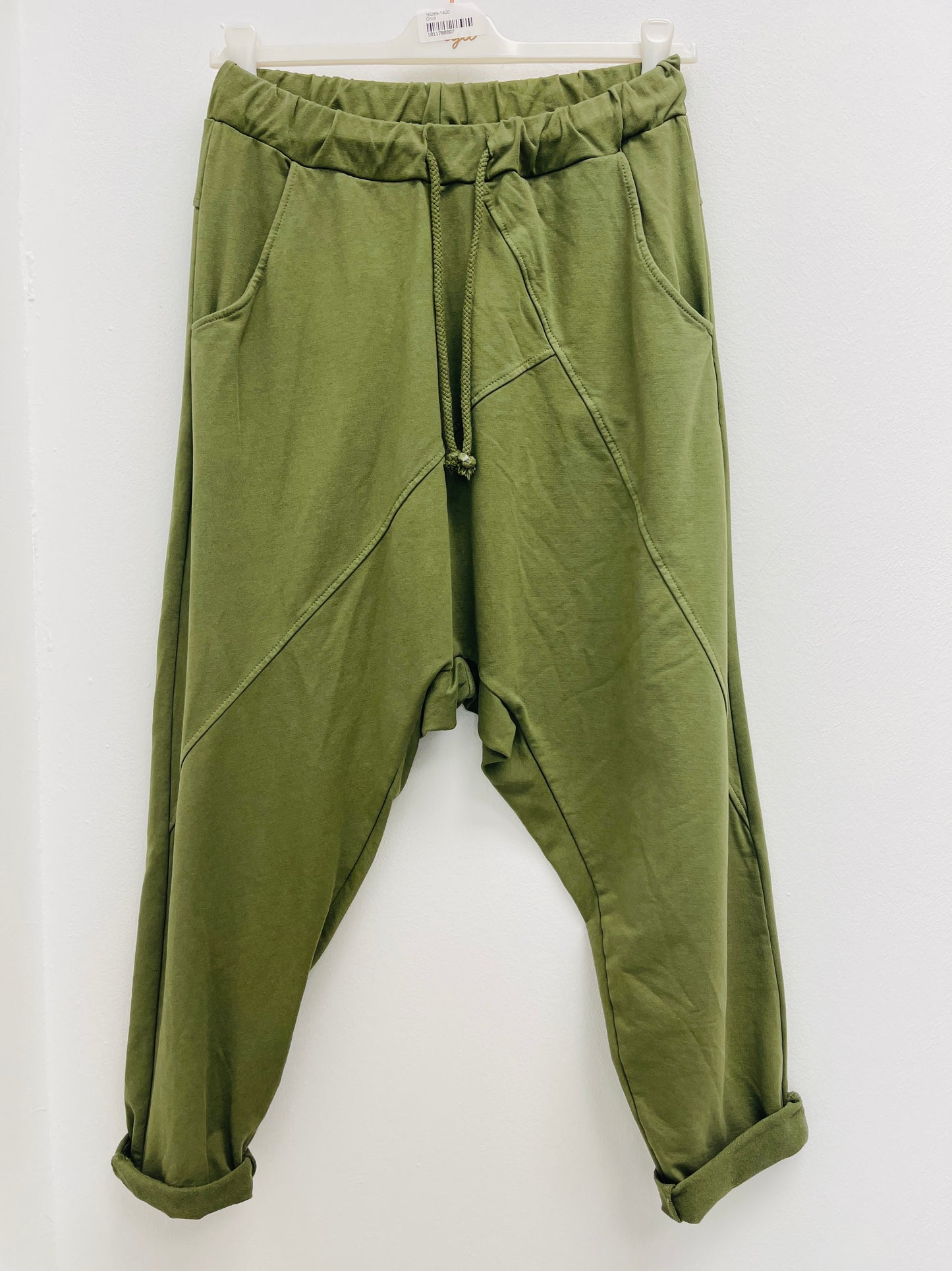 Wiya Damen Jogpants Baggy Boyfriend Hose Baumwolle Stretch One Size 38–40 schwarz