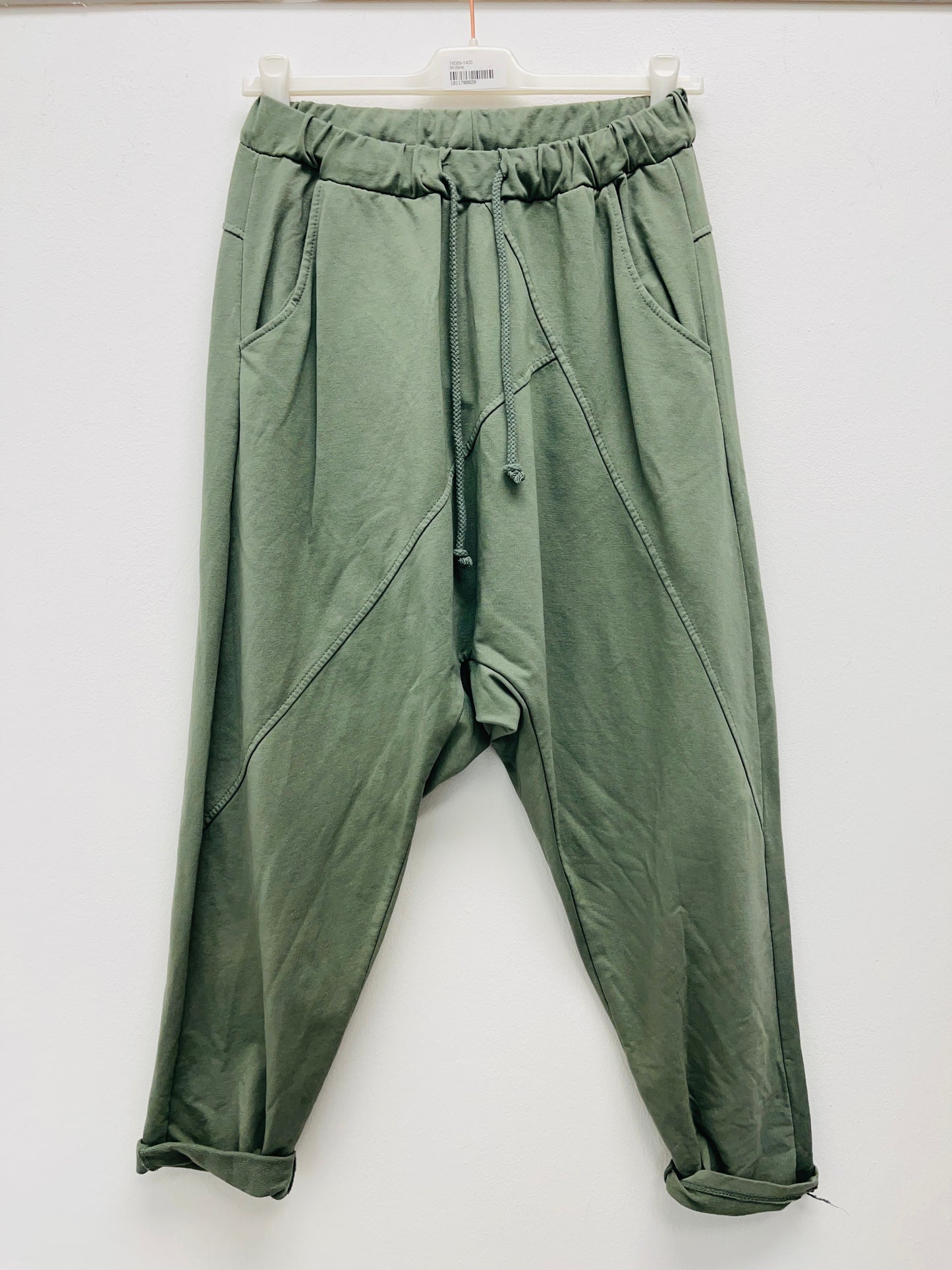 Wiya Damen Jogpants Baggy Boyfriend Hose Baumwolle Stretch One Size 38–40 schwarz