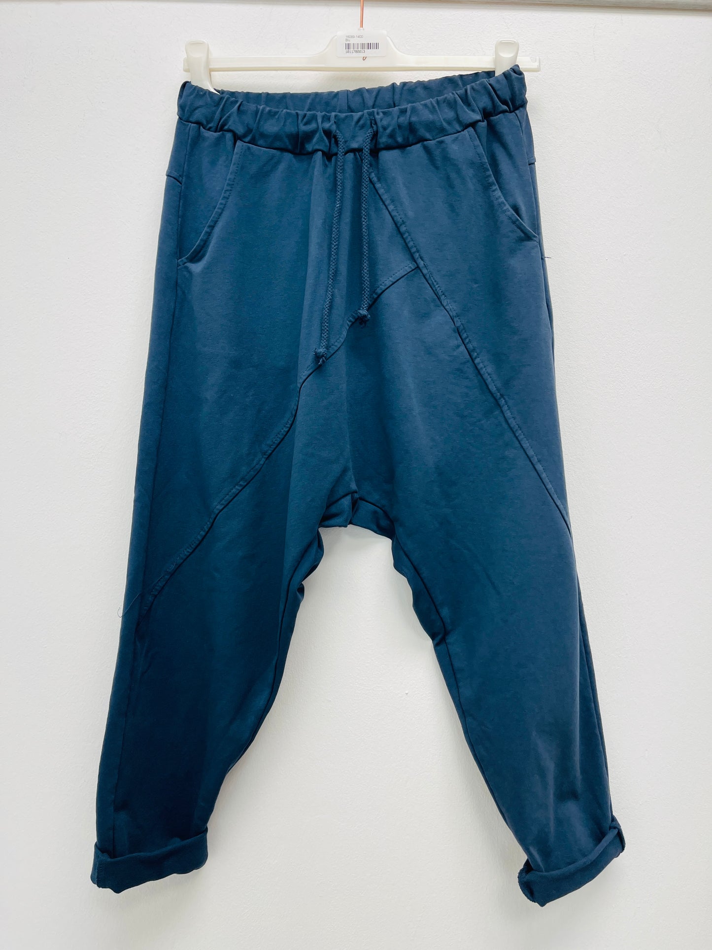 Wiya Damen Jogpants Baggy Boyfriend Hose Baumwolle Stretch One Size 38–40 schwarz