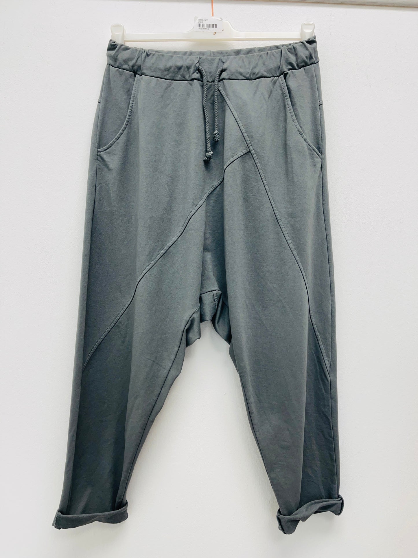 Wiya Damen Jogpants Baggy Boyfriend Hose Baumwolle Stretch One Size 38–40 schwarz