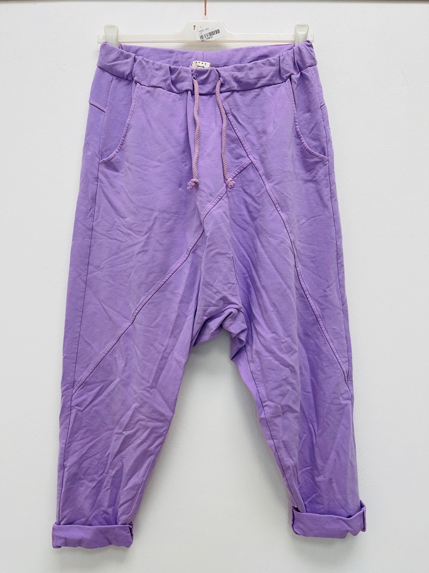 Wiya Damen Jogpants Baggy Boyfriend Hose Baumwolle Stretch One Size 38–40 schwarz