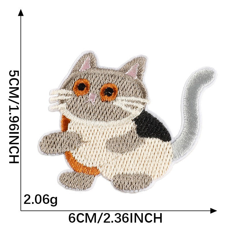 Katze Stickerei Patch Serie A Sticker Motivwahl 5er 10er 17er Set DIY Handyhülle Laptop Kleidung