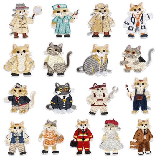 Katze Stickerei Patch Serie A Sticker Motivwahl 5er 10er 17er Set DIY Handyhülle Laptop Kleidung