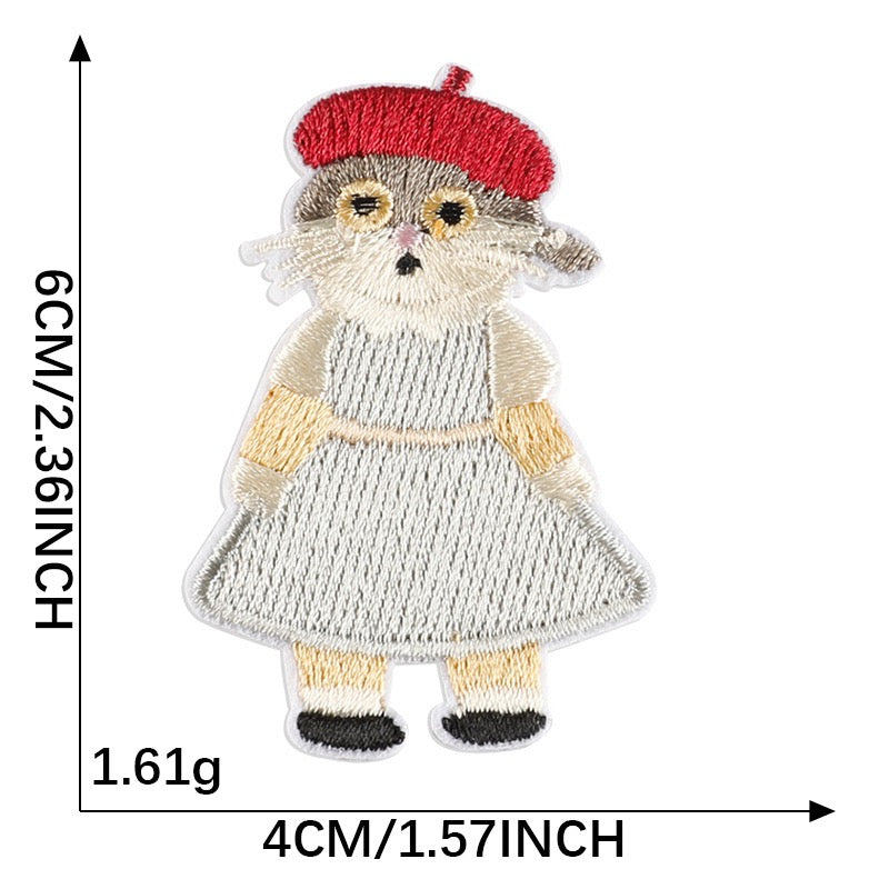 Katze Stickerei Patch Serie A Sticker Motivwahl 5er 10er 17er Set DIY Handyhülle Laptop Kleidung