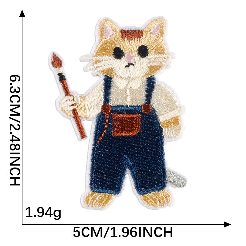 Katze Stickerei Patch Serie A Sticker Motivwahl 5er 10er 17er Set DIY Handyhülle Laptop Kleidung
