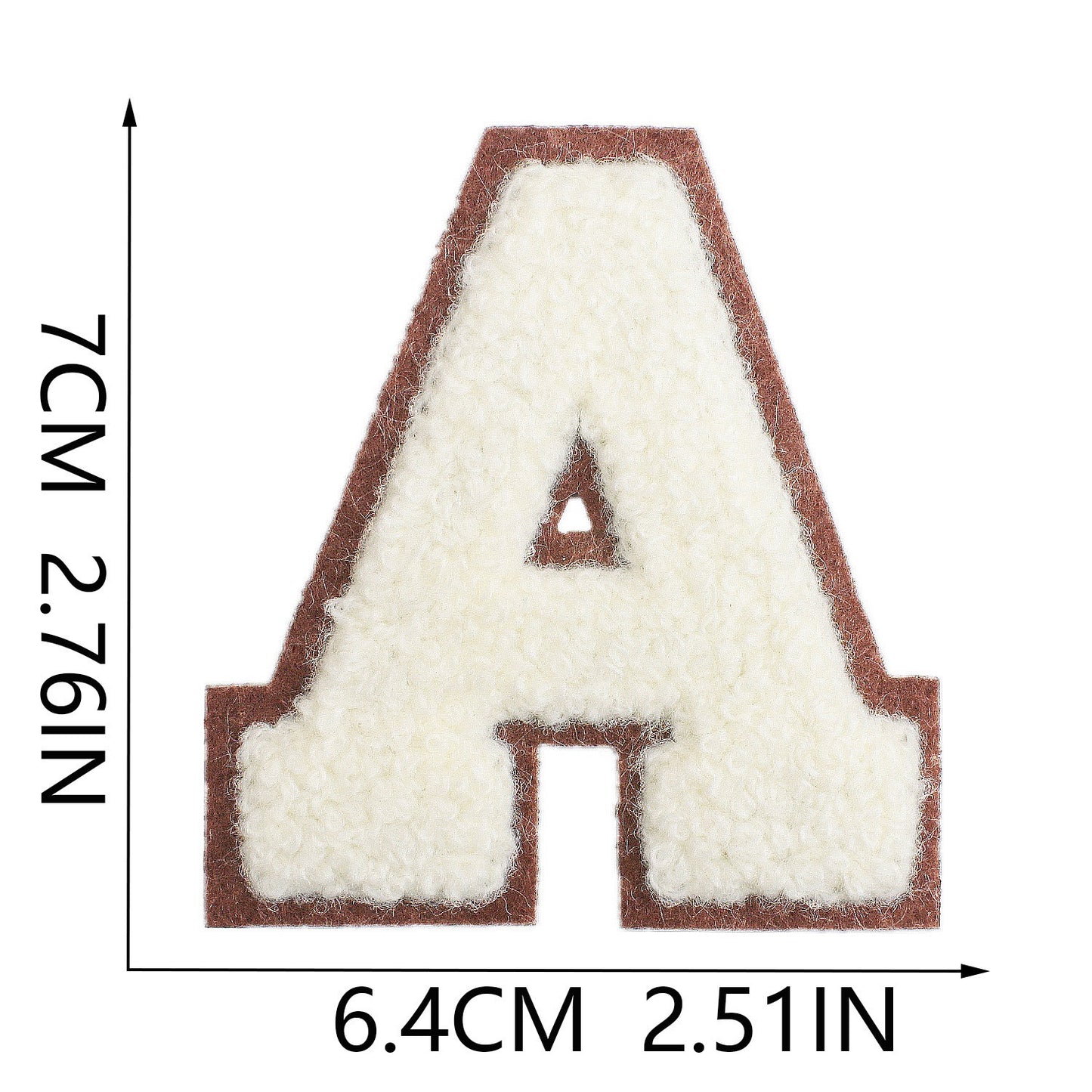 Creme 7cm Buchstaben A–Z Chenille Aufnäher Patches zum Aufbügeln für Kleidung DIY
