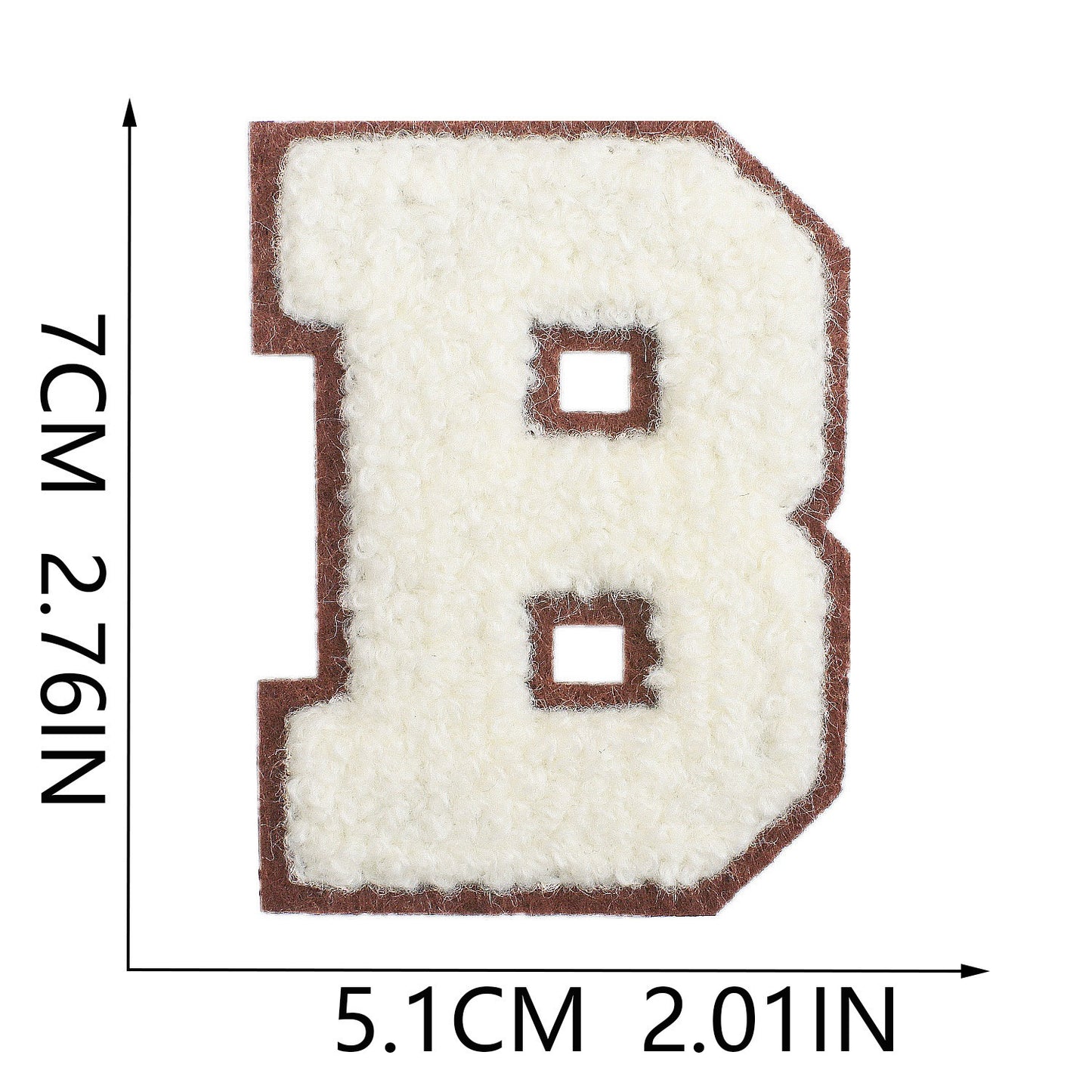 Creme 7cm Buchstaben A–Z Chenille Aufnäher Patches zum Aufbügeln für Kleidung DIY