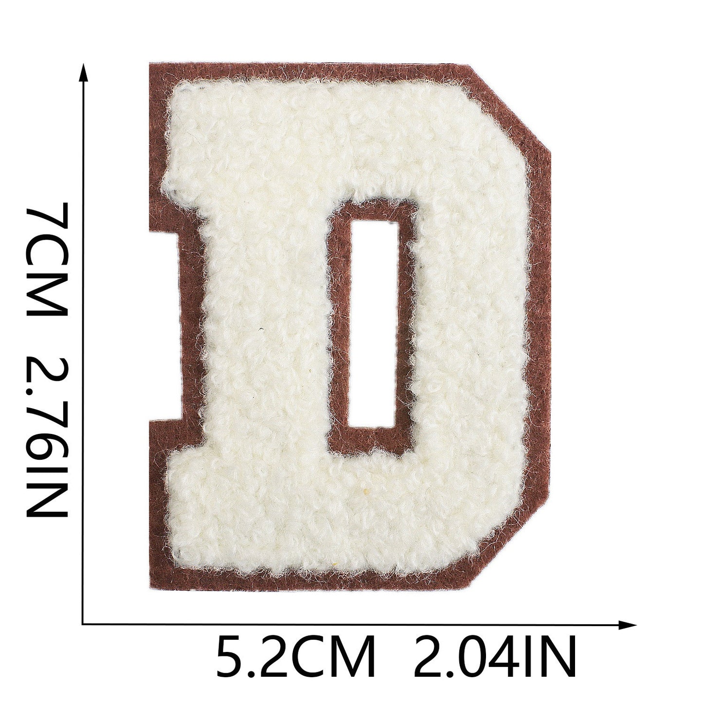 Creme 7cm Buchstaben A–Z Chenille Aufnäher Patches zum Aufbügeln für Kleidung DIY
