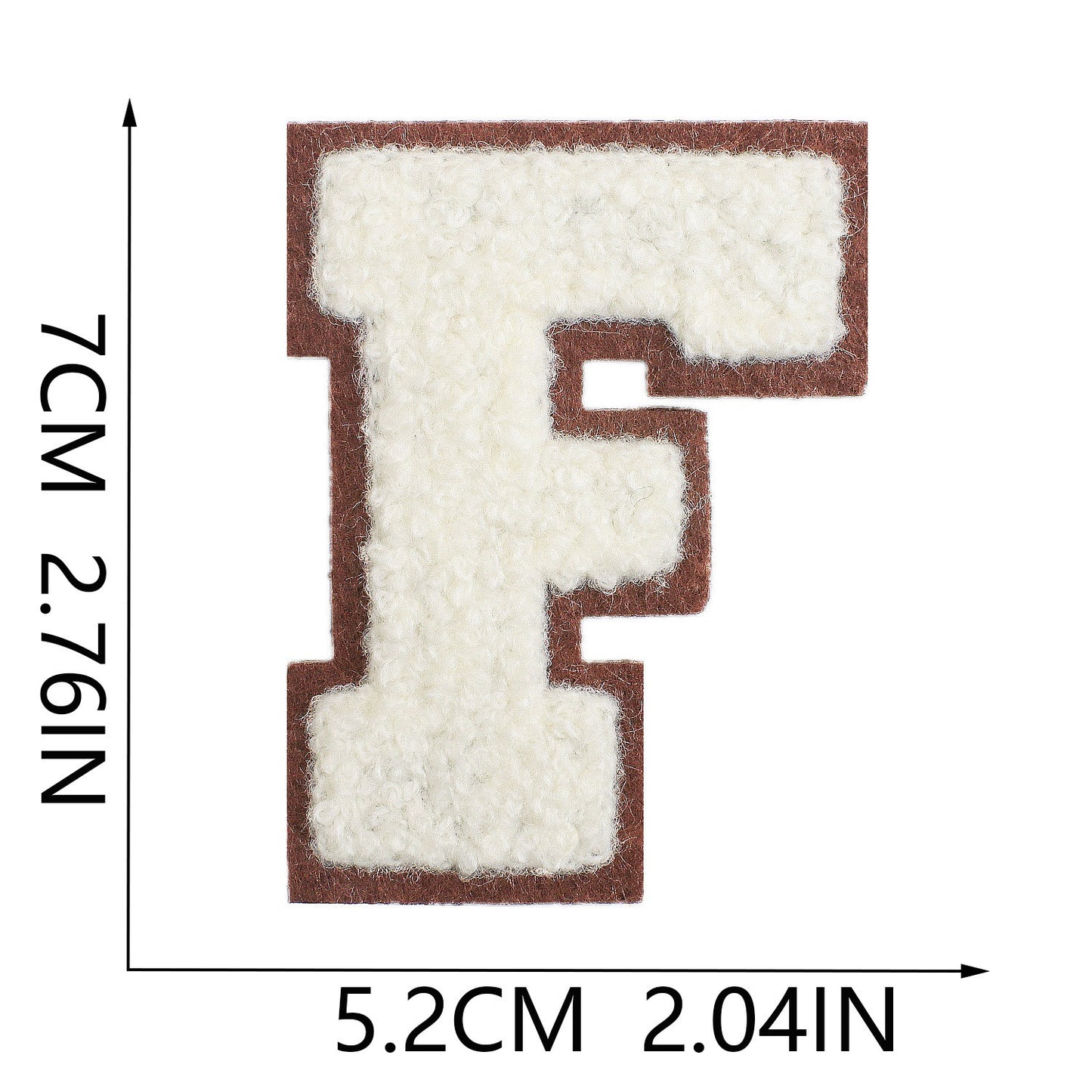 Creme 7cm Buchstaben A–Z Chenille Aufnäher Patches zum Aufbügeln für Kleidung DIY
