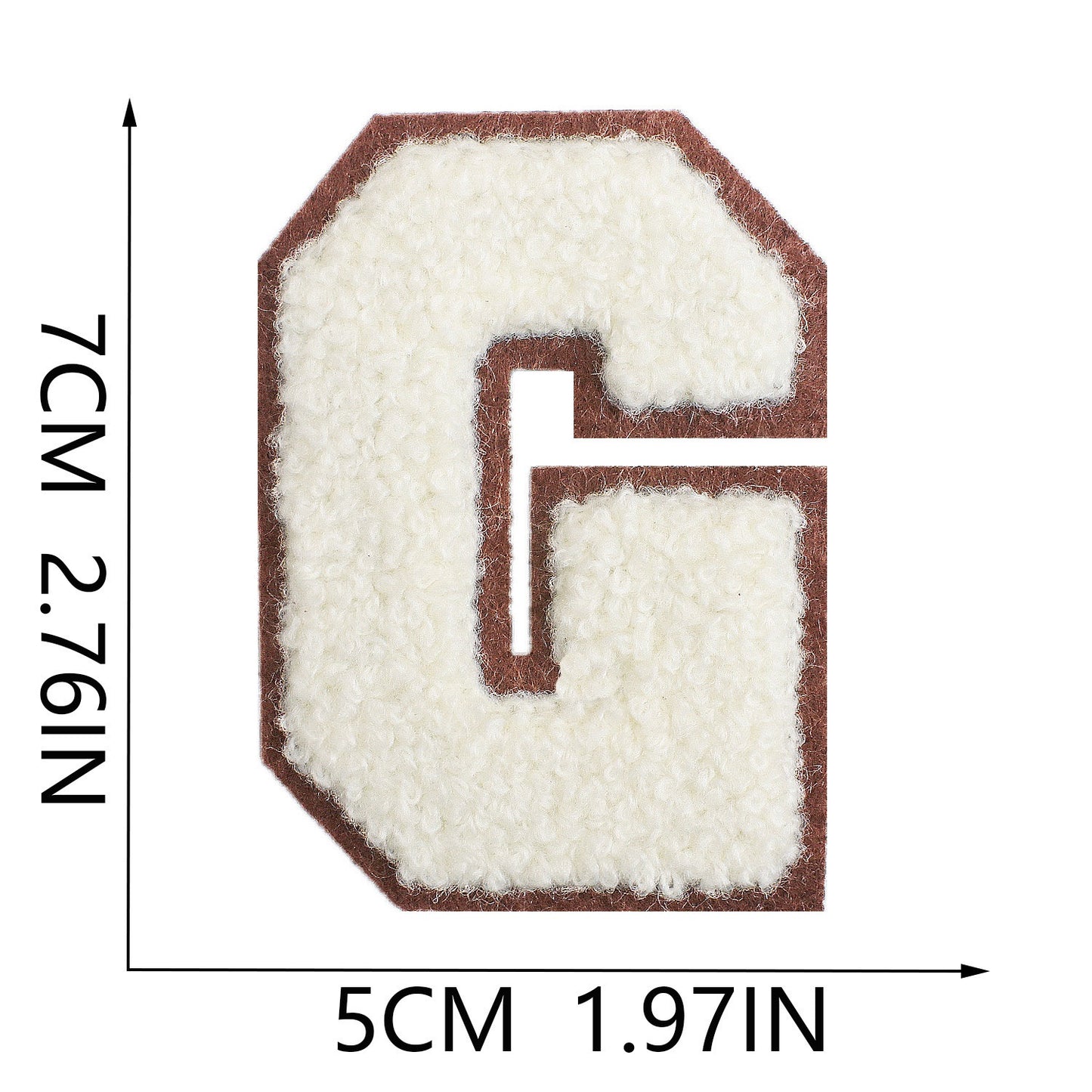 Creme 7cm Buchstaben A–Z Chenille Aufnäher Patches zum Aufbügeln für Kleidung DIY