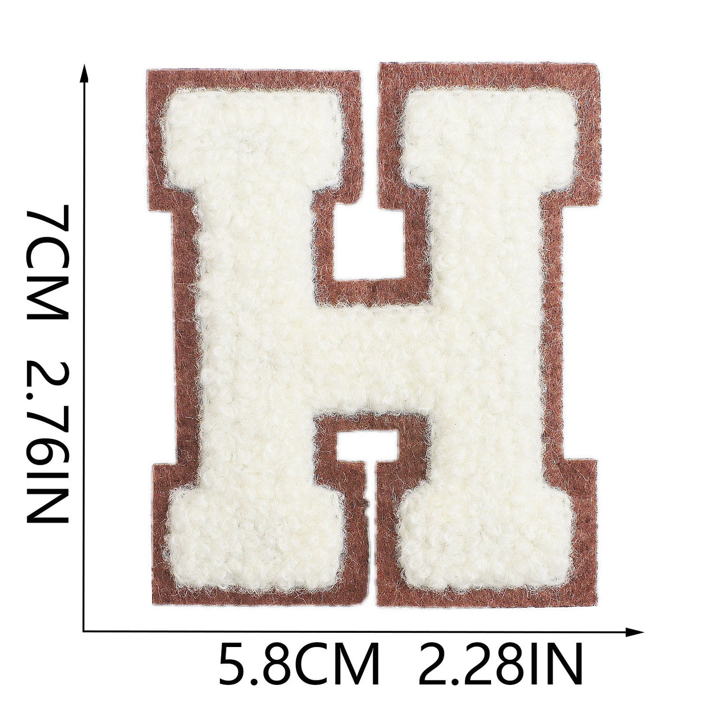 Creme 7cm Buchstaben A–Z Chenille Aufnäher Patches zum Aufbügeln für Kleidung DIY