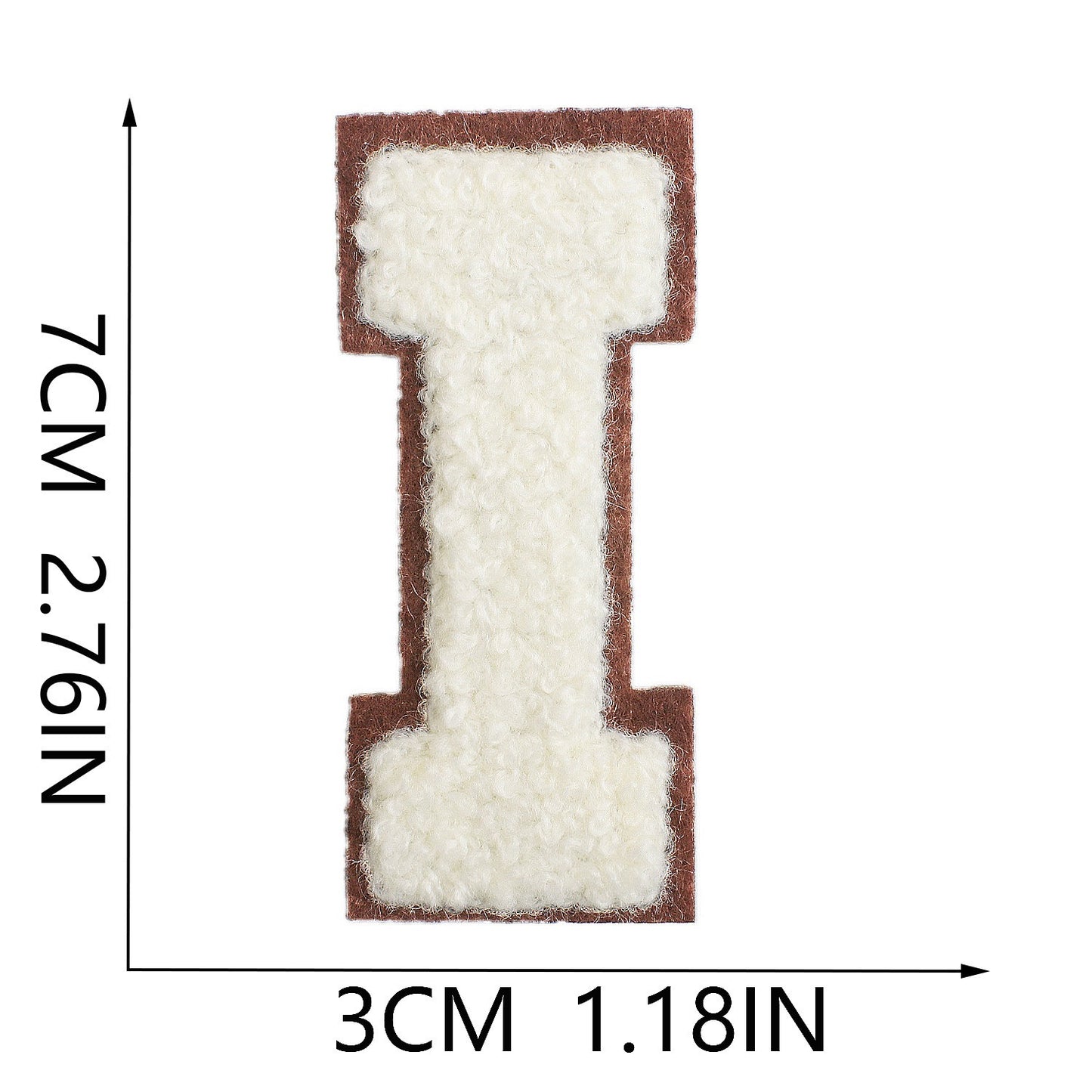Creme 7cm Buchstaben A–Z Chenille Aufnäher Patches zum Aufbügeln für Kleidung DIY
