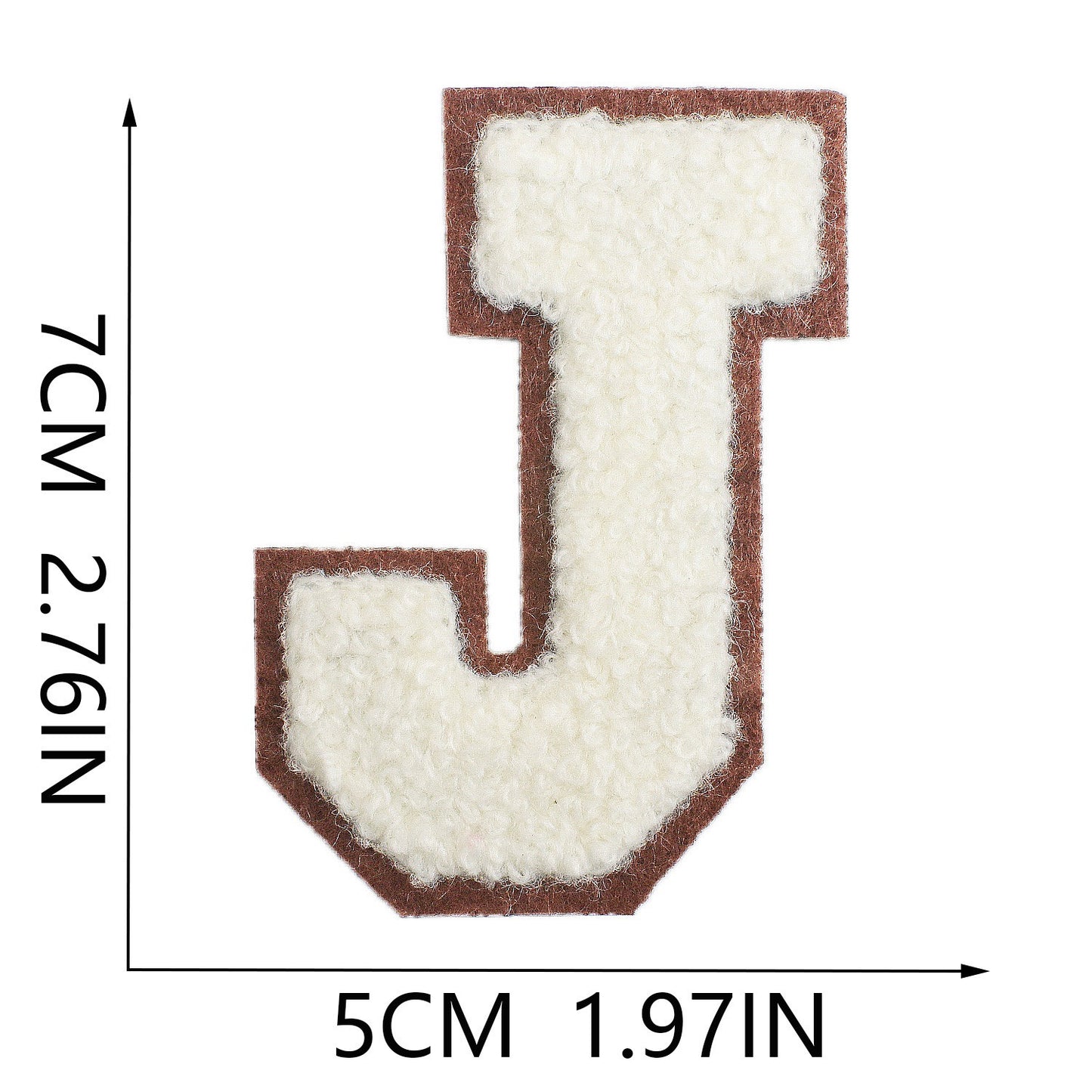 Creme 7cm Buchstaben A–Z Chenille Aufnäher Patches zum Aufbügeln für Kleidung DIY