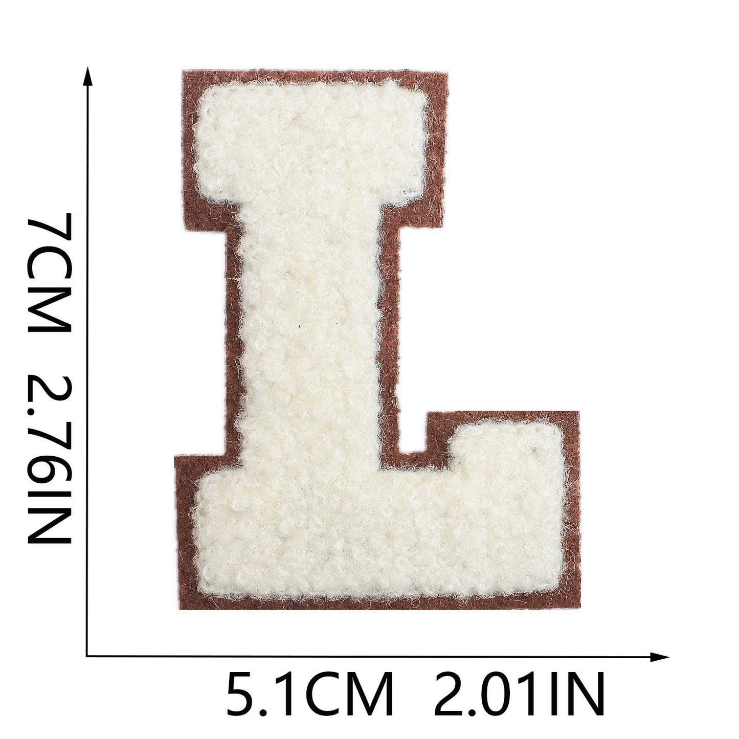 Creme 7cm Buchstaben A–Z Chenille Aufnäher Patches zum Aufbügeln für Kleidung DIY