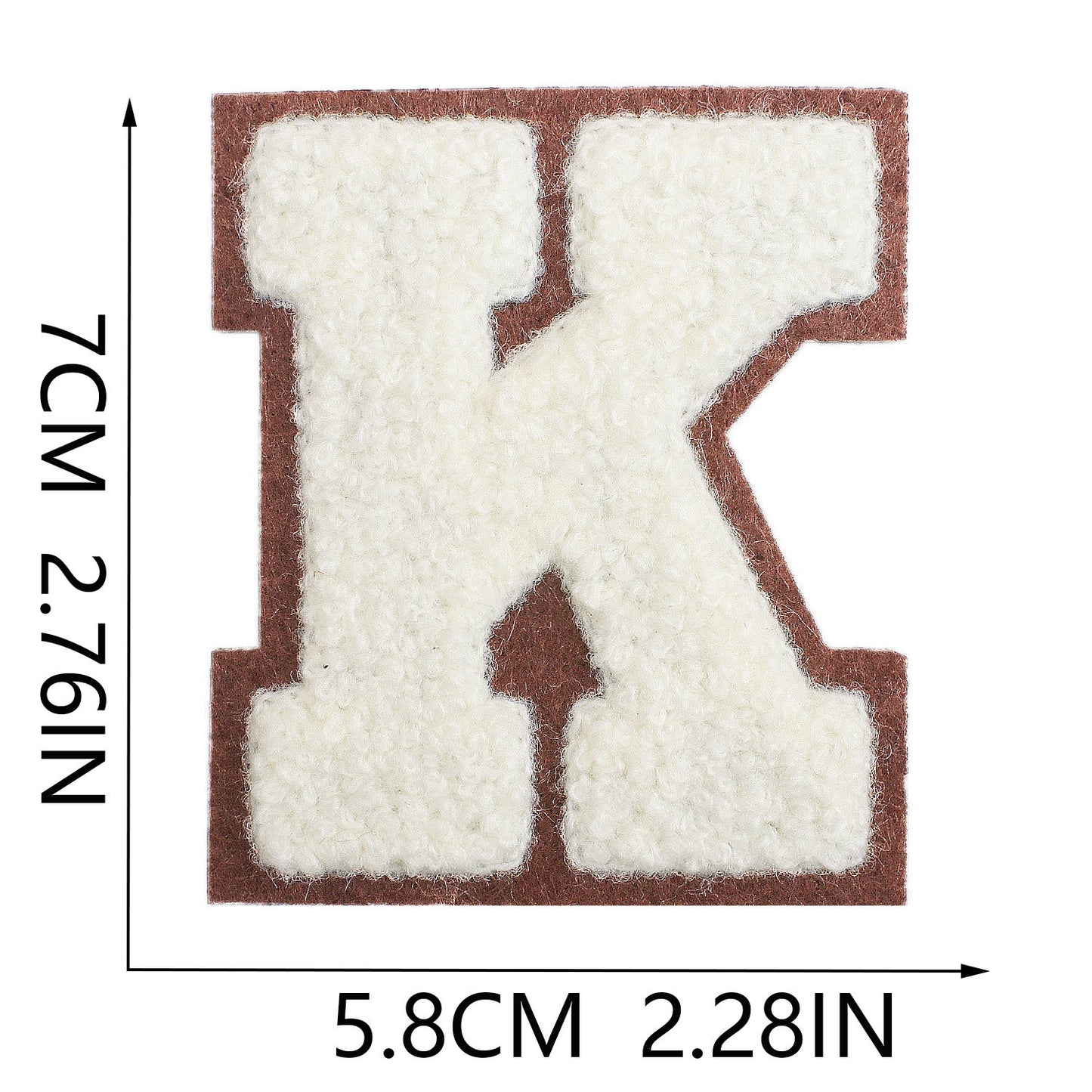 Creme 7cm Buchstaben A–Z Chenille Aufnäher Patches zum Aufbügeln für Kleidung DIY
