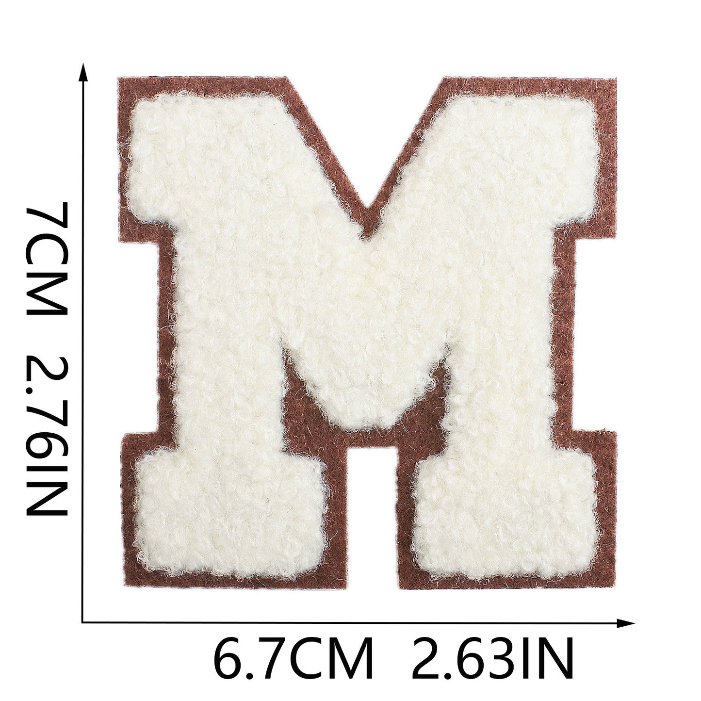 Creme 7cm Buchstaben A–Z Chenille Aufnäher Patches zum Aufbügeln für Kleidung DIY