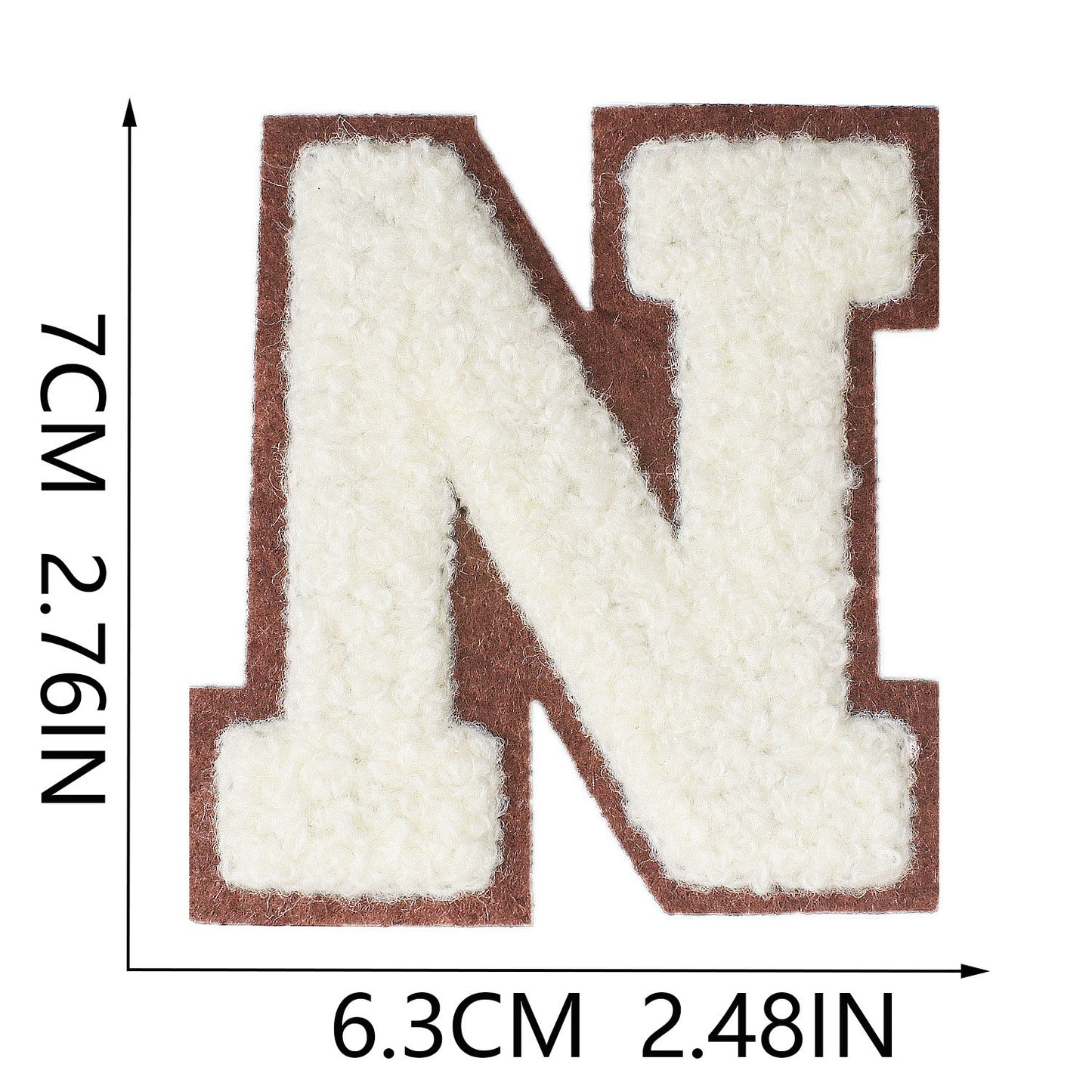 Creme 7cm Buchstaben A–Z Chenille Aufnäher Patches zum Aufbügeln für Kleidung DIY