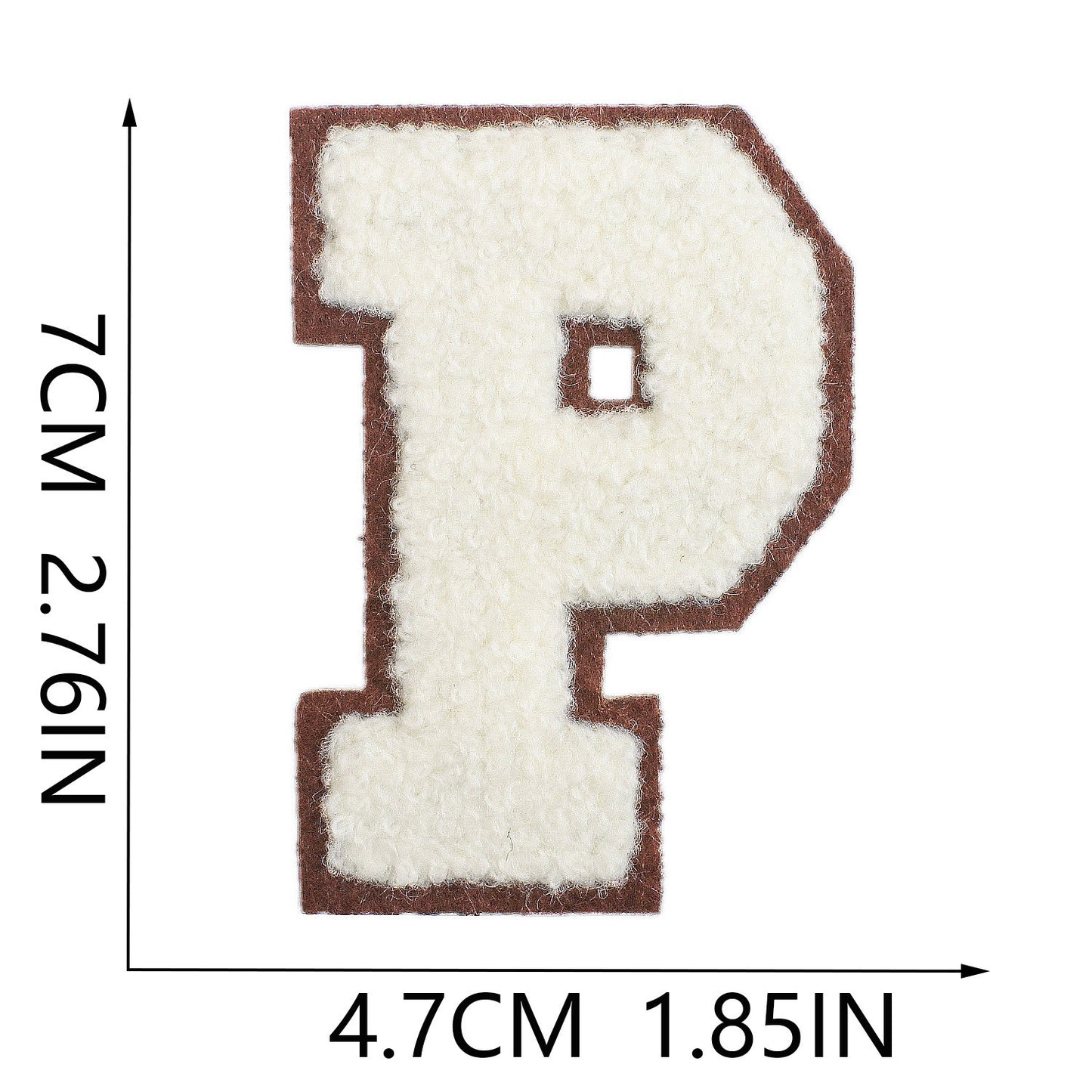 Creme 7cm Buchstaben A–Z Chenille Aufnäher Patches zum Aufbügeln für Kleidung DIY
