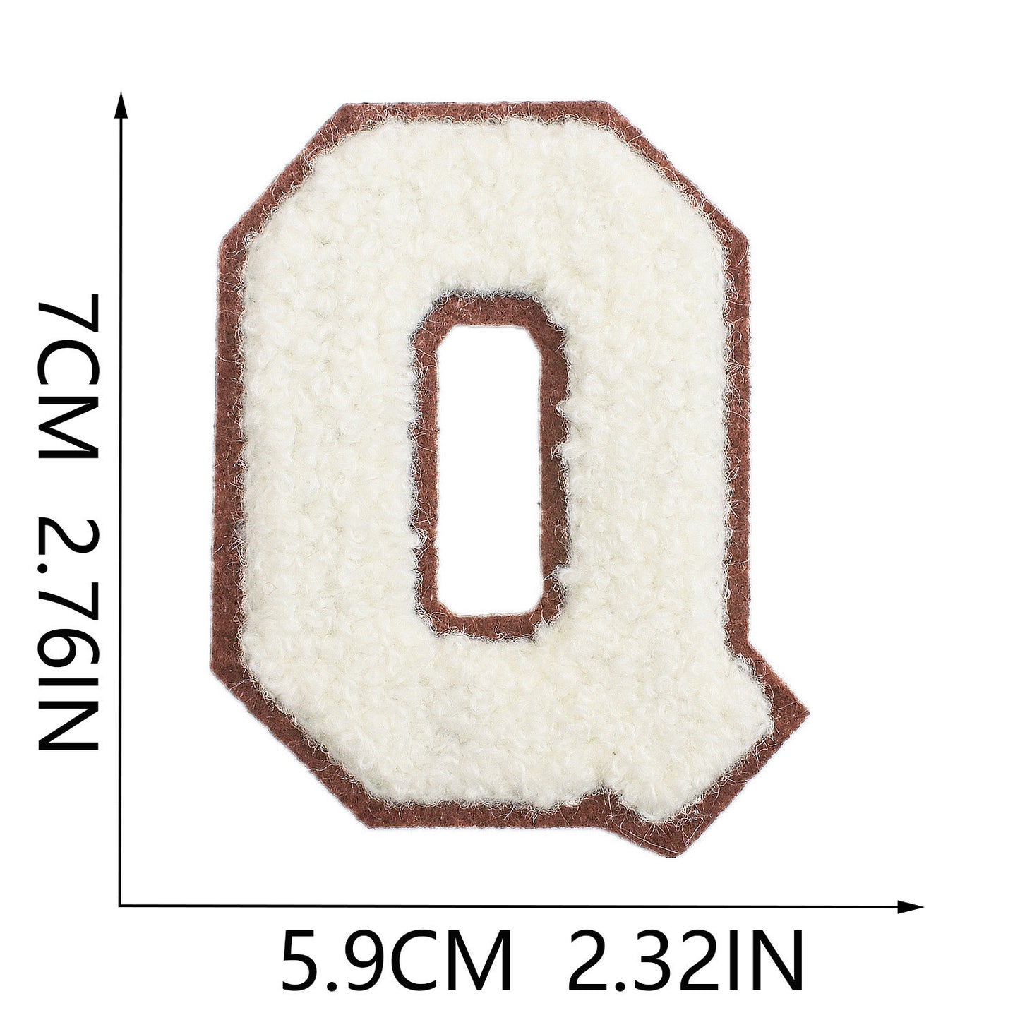 Creme 7cm Buchstaben A–Z Chenille Aufnäher Patches zum Aufbügeln für Kleidung DIY