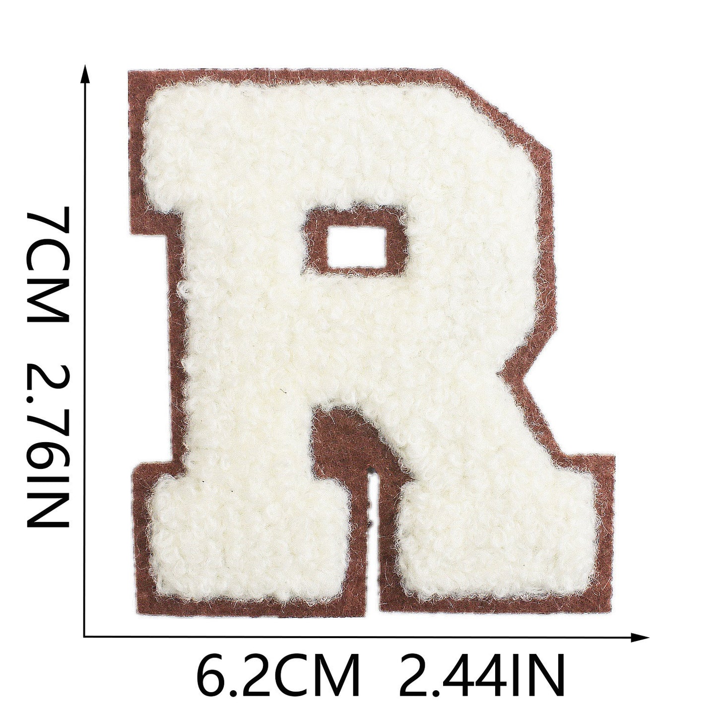 Creme 7cm Buchstaben A–Z Chenille Aufnäher Patches zum Aufbügeln für Kleidung DIY