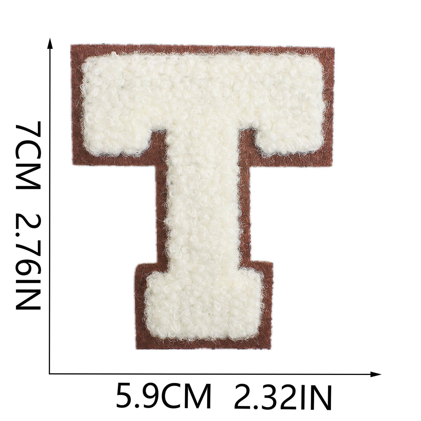 Creme 7cm Buchstaben A–Z Chenille Aufnäher Patches zum Aufbügeln für Kleidung DIY