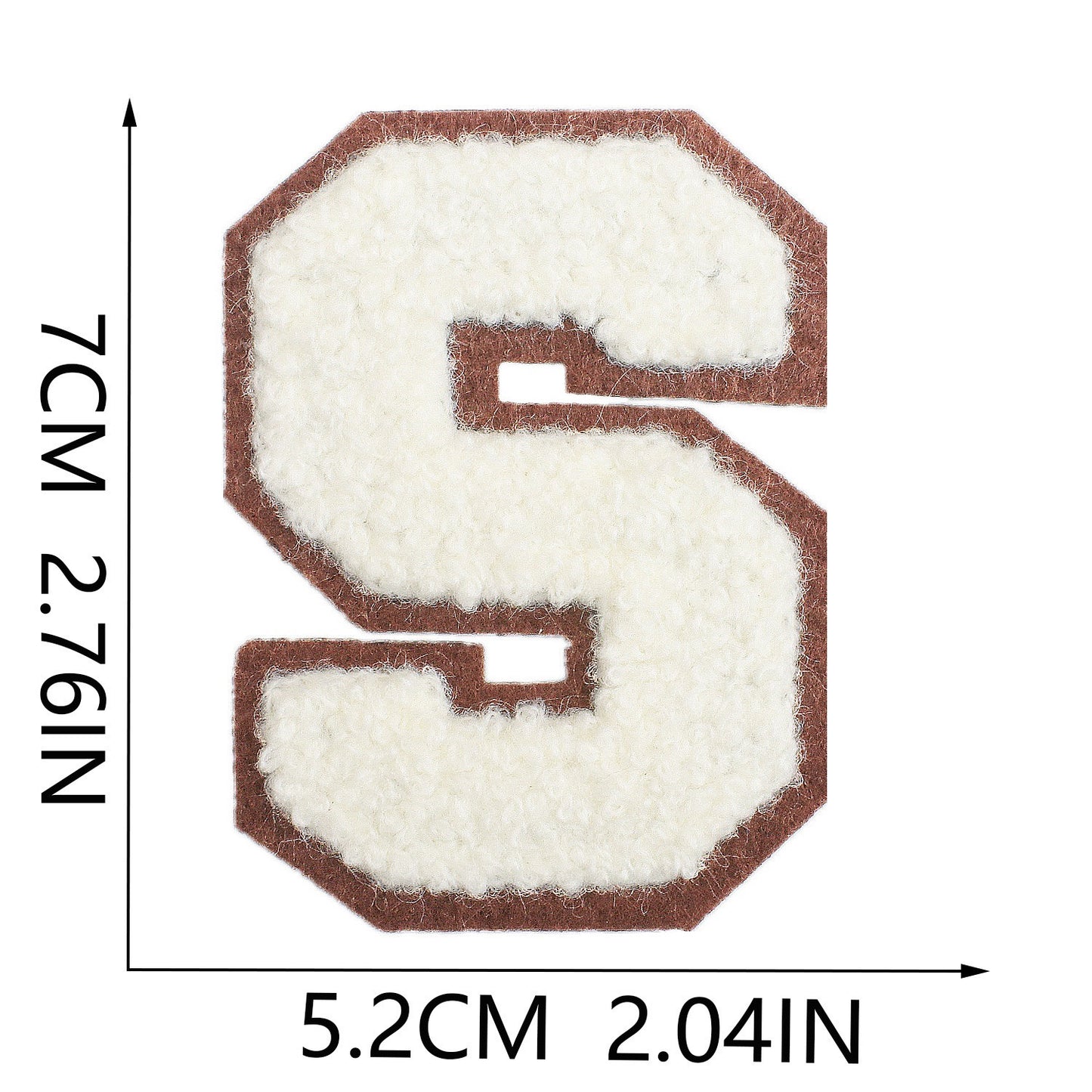 Creme 7cm Buchstaben A–Z Chenille Aufnäher Patches zum Aufbügeln für Kleidung DIY