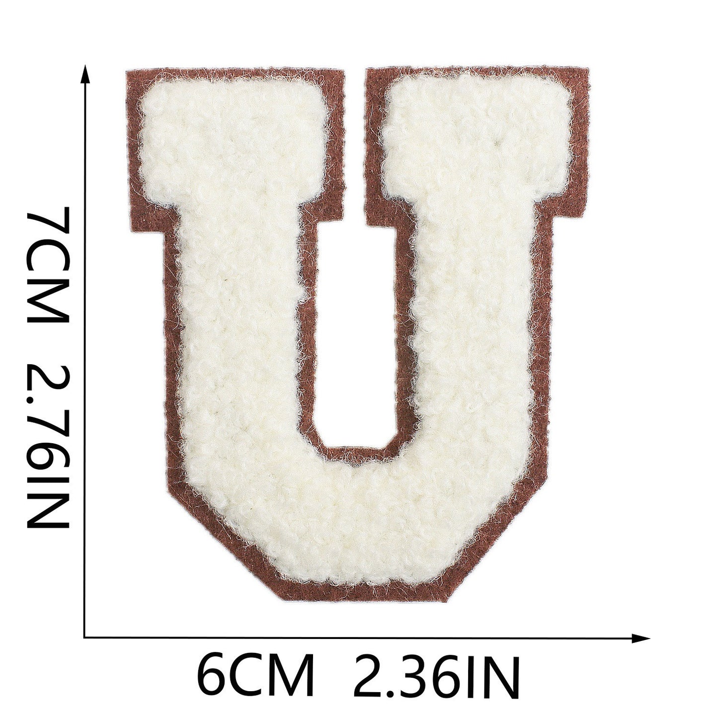 Creme 7cm Buchstaben A–Z Chenille Aufnäher Patches zum Aufbügeln für Kleidung DIY