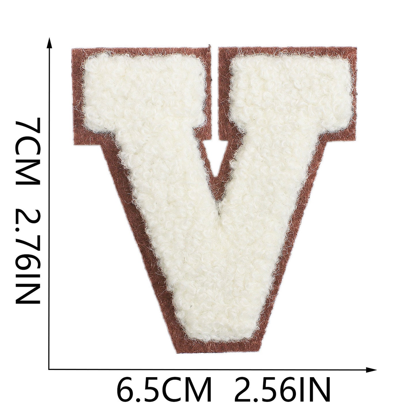 Creme 7cm Buchstaben A–Z Chenille Aufnäher Patches zum Aufbügeln für Kleidung DIY