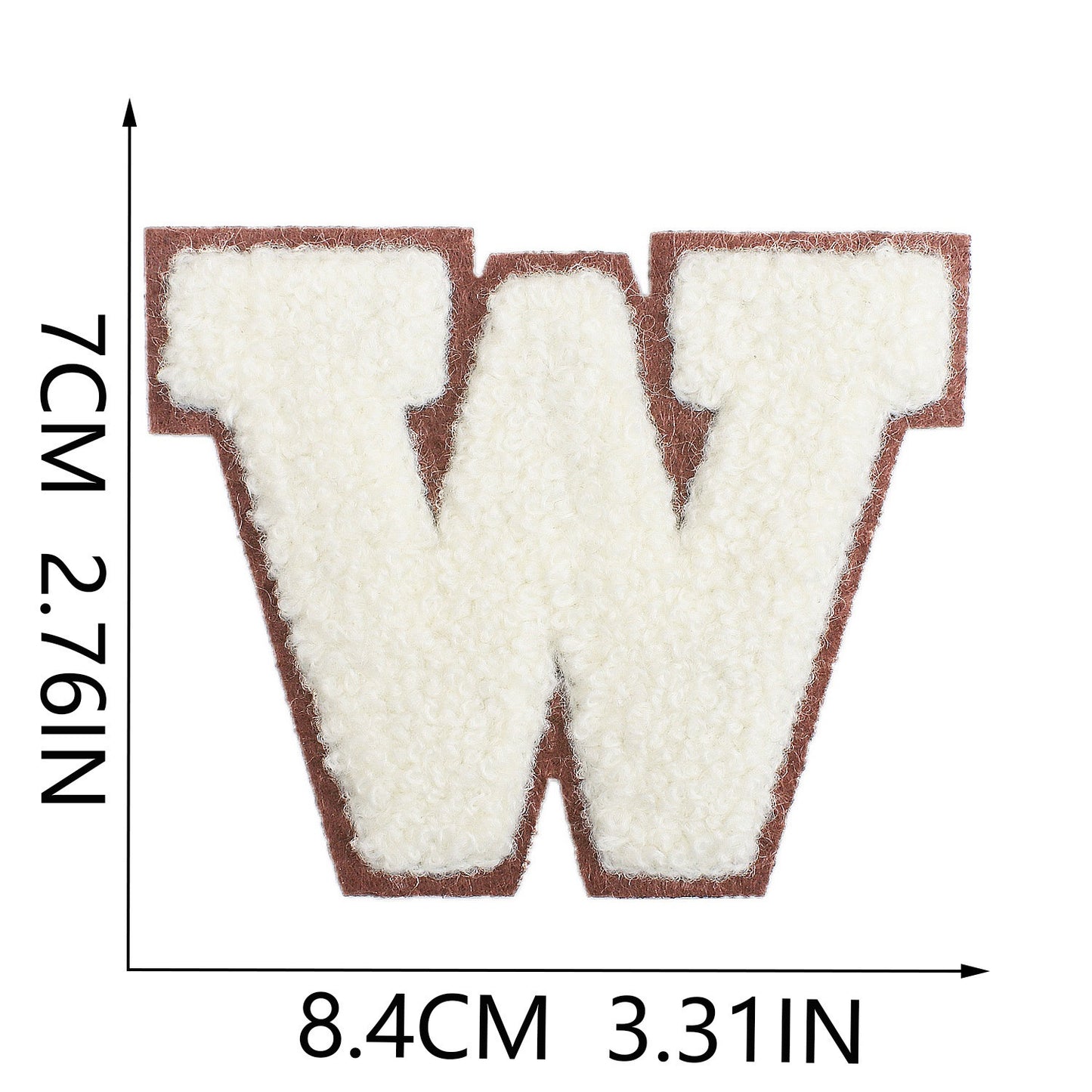 Creme 7cm Buchstaben A–Z Chenille Aufnäher Patches zum Aufbügeln für Kleidung DIY