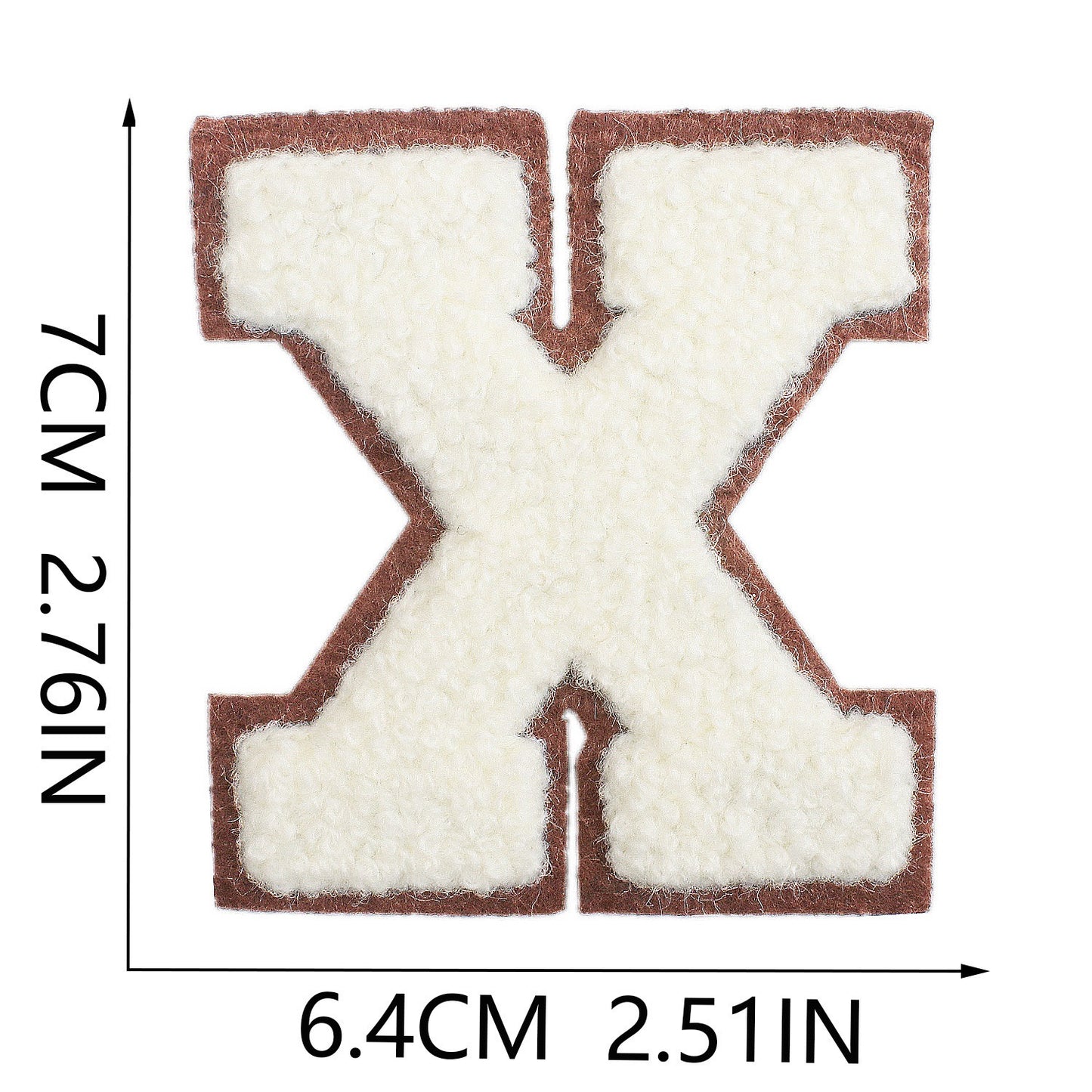 Creme 7cm Buchstaben A–Z Chenille Aufnäher Patches zum Aufbügeln für Kleidung DIY