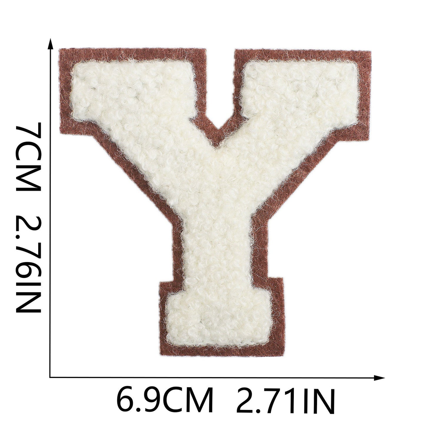 Creme 7cm Buchstaben A–Z Chenille Aufnäher Patches zum Aufbügeln für Kleidung DIY