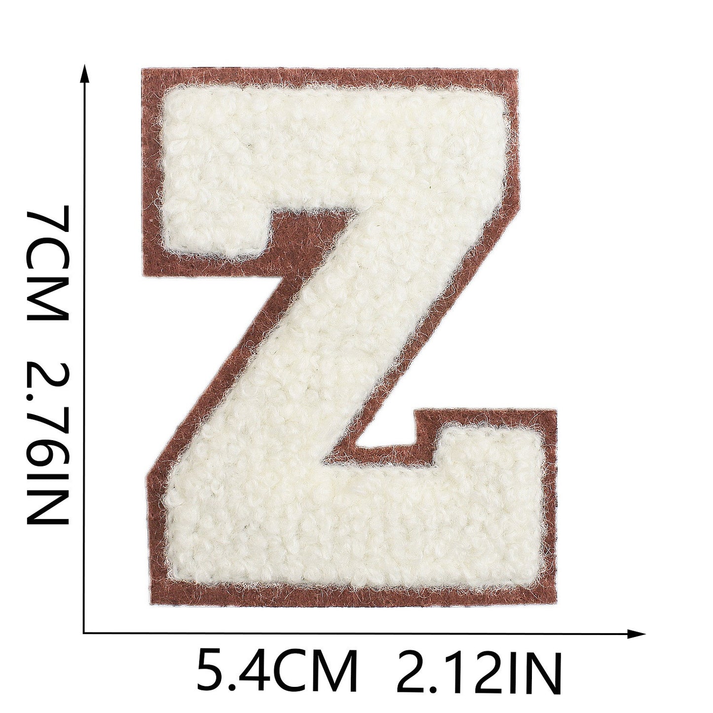 Creme 7cm Buchstaben A–Z Chenille Aufnäher Patches zum Aufbügeln für Kleidung DIY