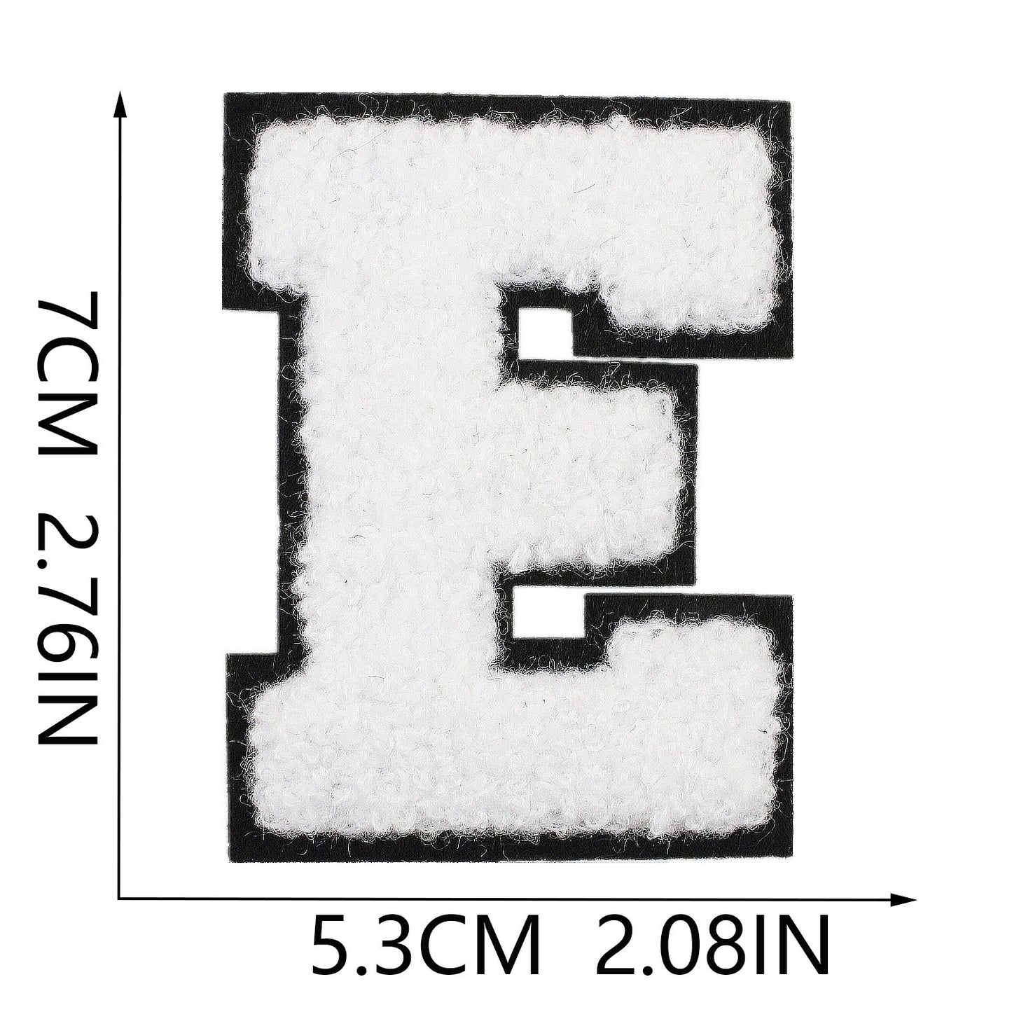 Weiß Schwarz 7cm Buchstaben A–Z Chenille Aufnäher Patches zum Aufbügeln für Kleidung DIY