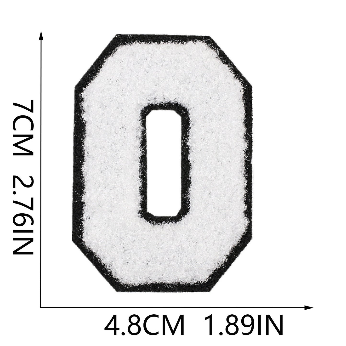 Weiß Schwarz 7cm Buchstaben A–Z Chenille Aufnäher Patches zum Aufbügeln für Kleidung DIY