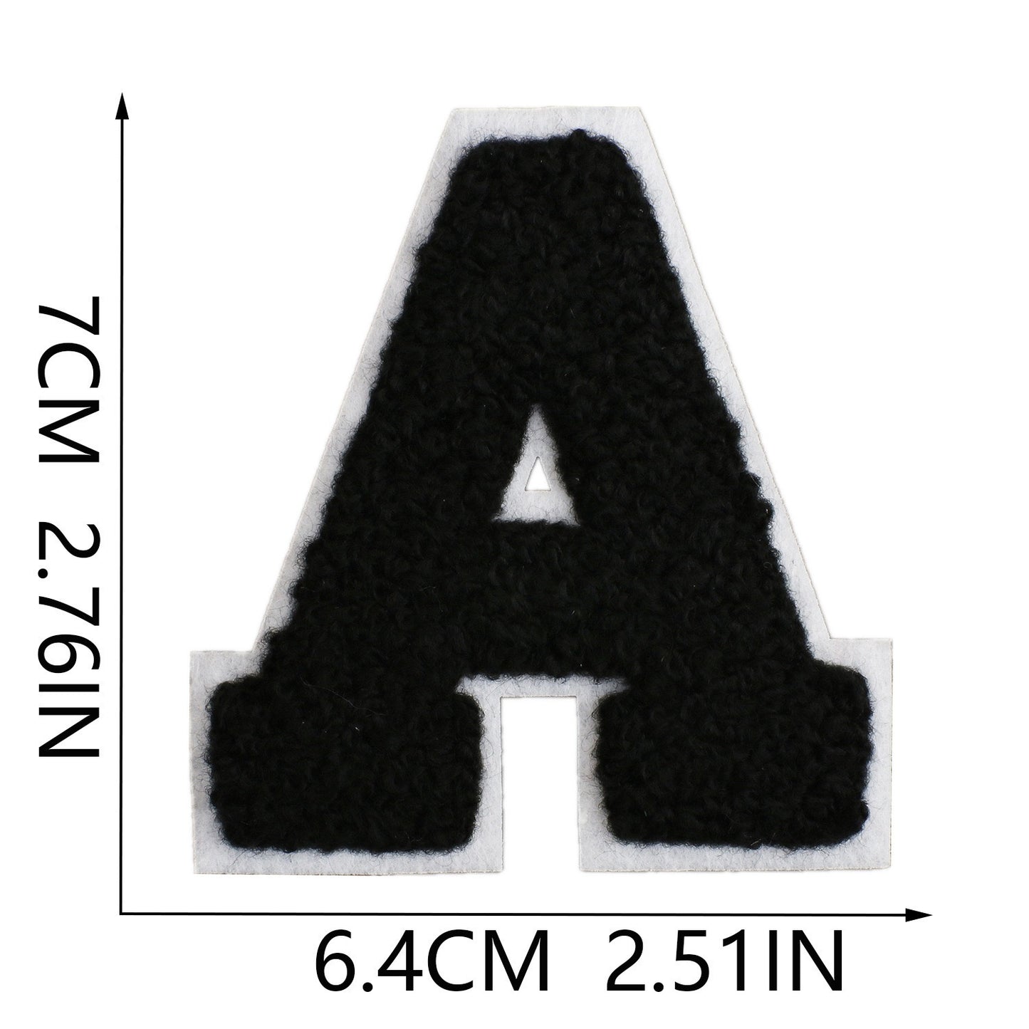 Schwarz Weiß 7cm Buchstaben A–Z Chenille Aufnäher Patches zum Aufbügeln für Kleidung DIY