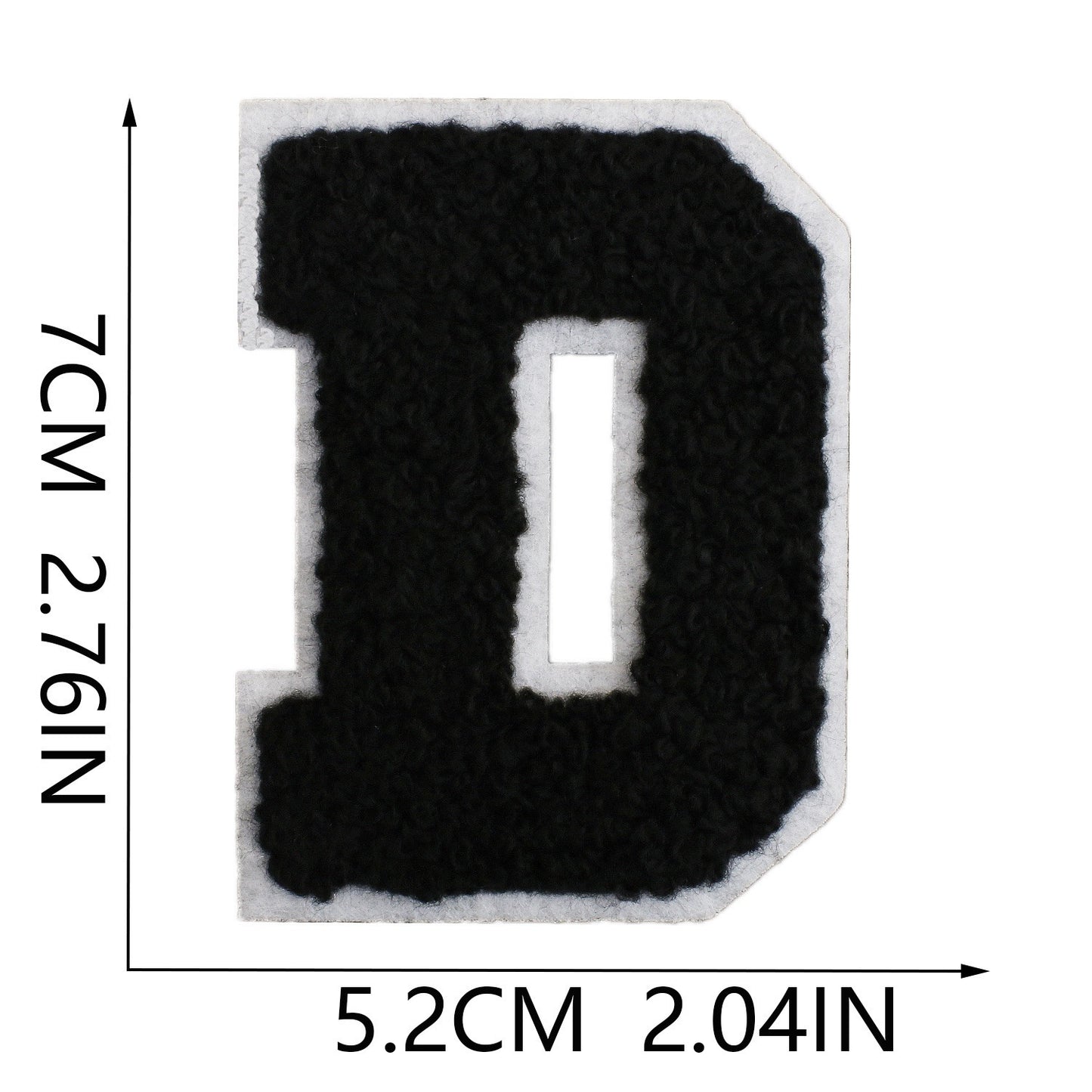 Schwarz Weiß 7cm Buchstaben A–Z Chenille Aufnäher Patches zum Aufbügeln für Kleidung DIY