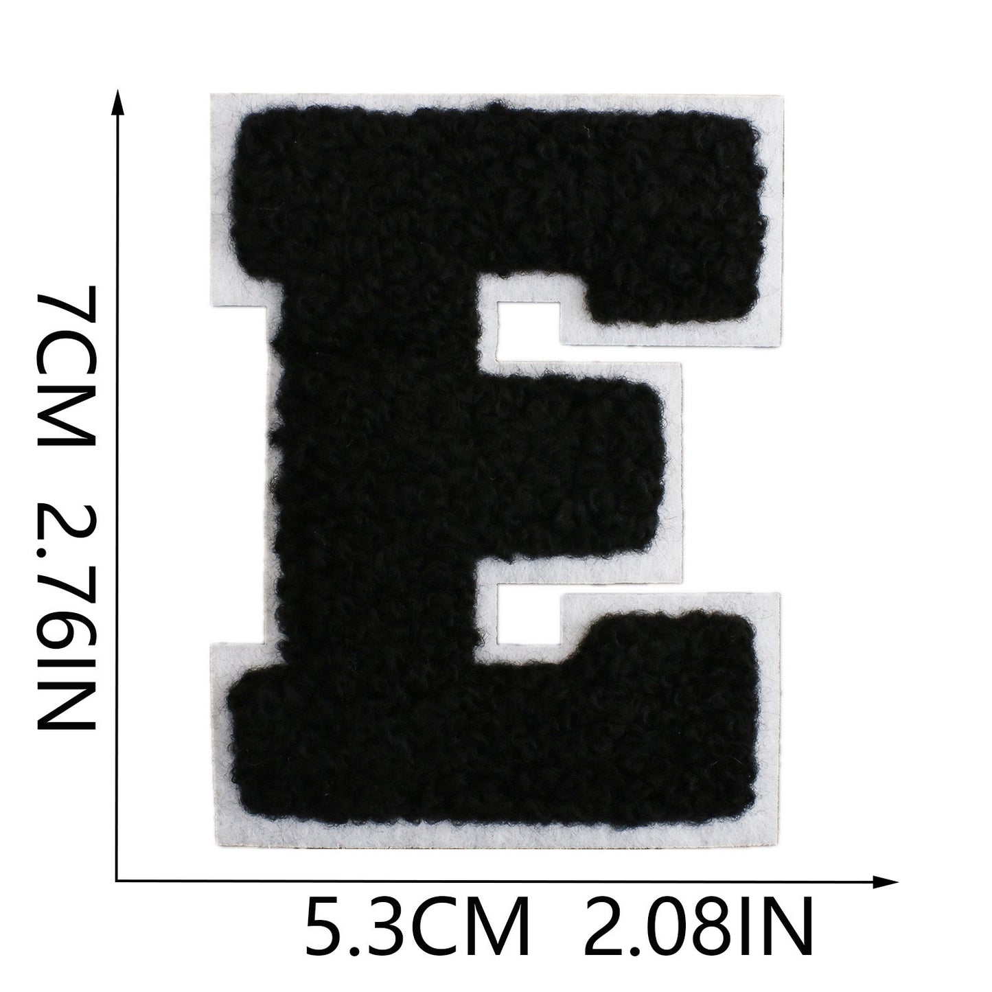 Schwarz Weiß 7cm Buchstaben A–Z Chenille Aufnäher Patches zum Aufbügeln für Kleidung DIY