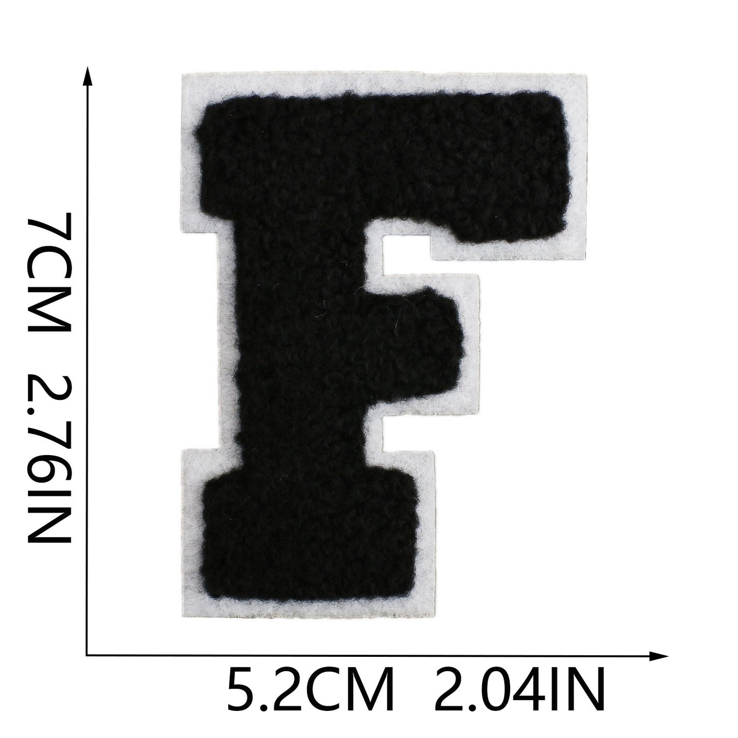 Schwarz Weiß 7cm Buchstaben A–Z Chenille Aufnäher Patches zum Aufbügeln für Kleidung DIY