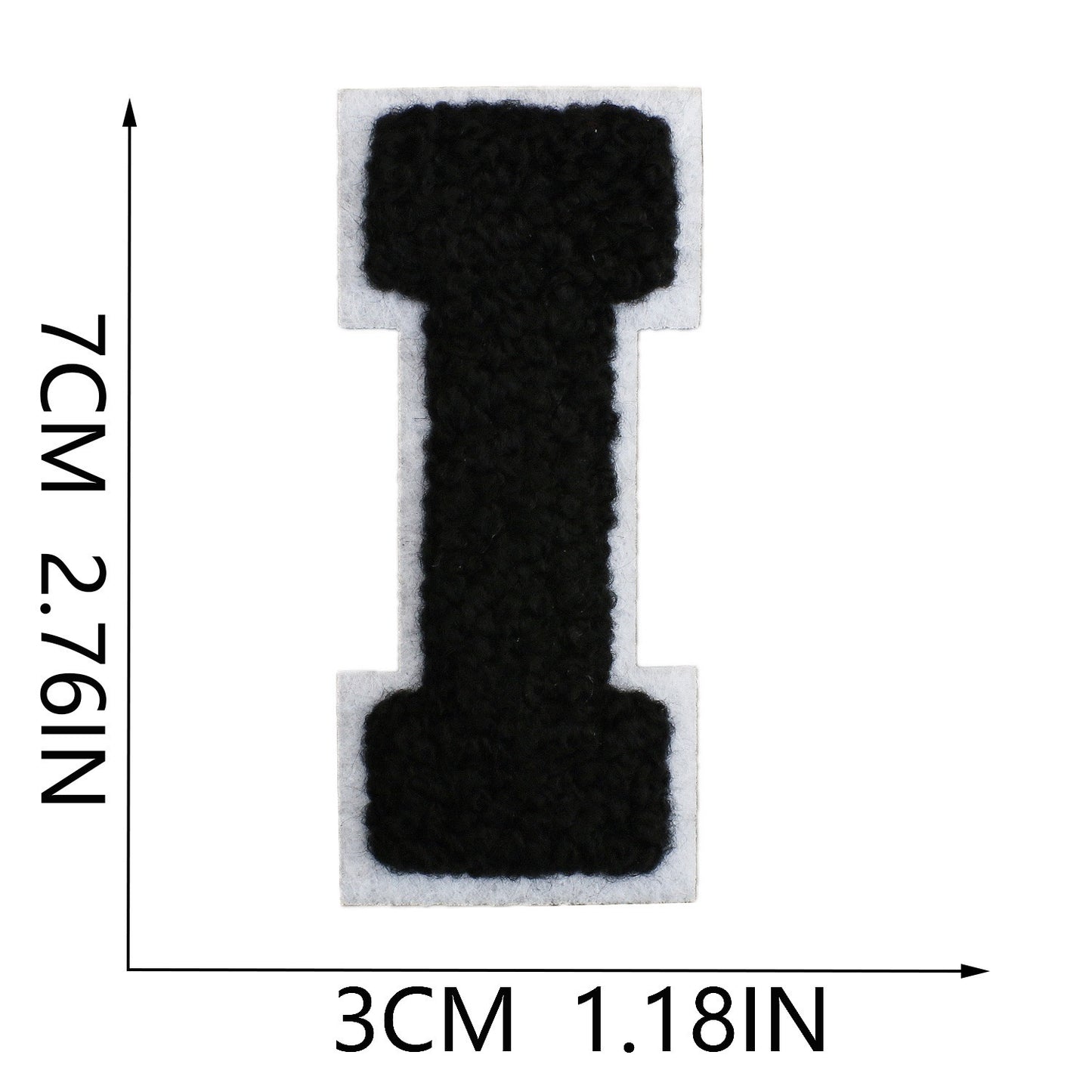 Schwarz Weiß 7cm Buchstaben A–Z Chenille Aufnäher Patches zum Aufbügeln für Kleidung DIY