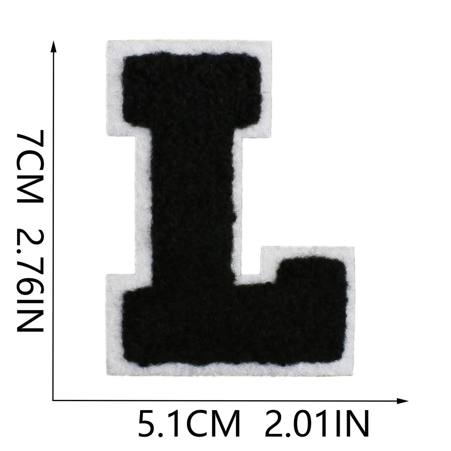 Schwarz Weiß 7cm Buchstaben A–Z Chenille Aufnäher Patches zum Aufbügeln für Kleidung DIY