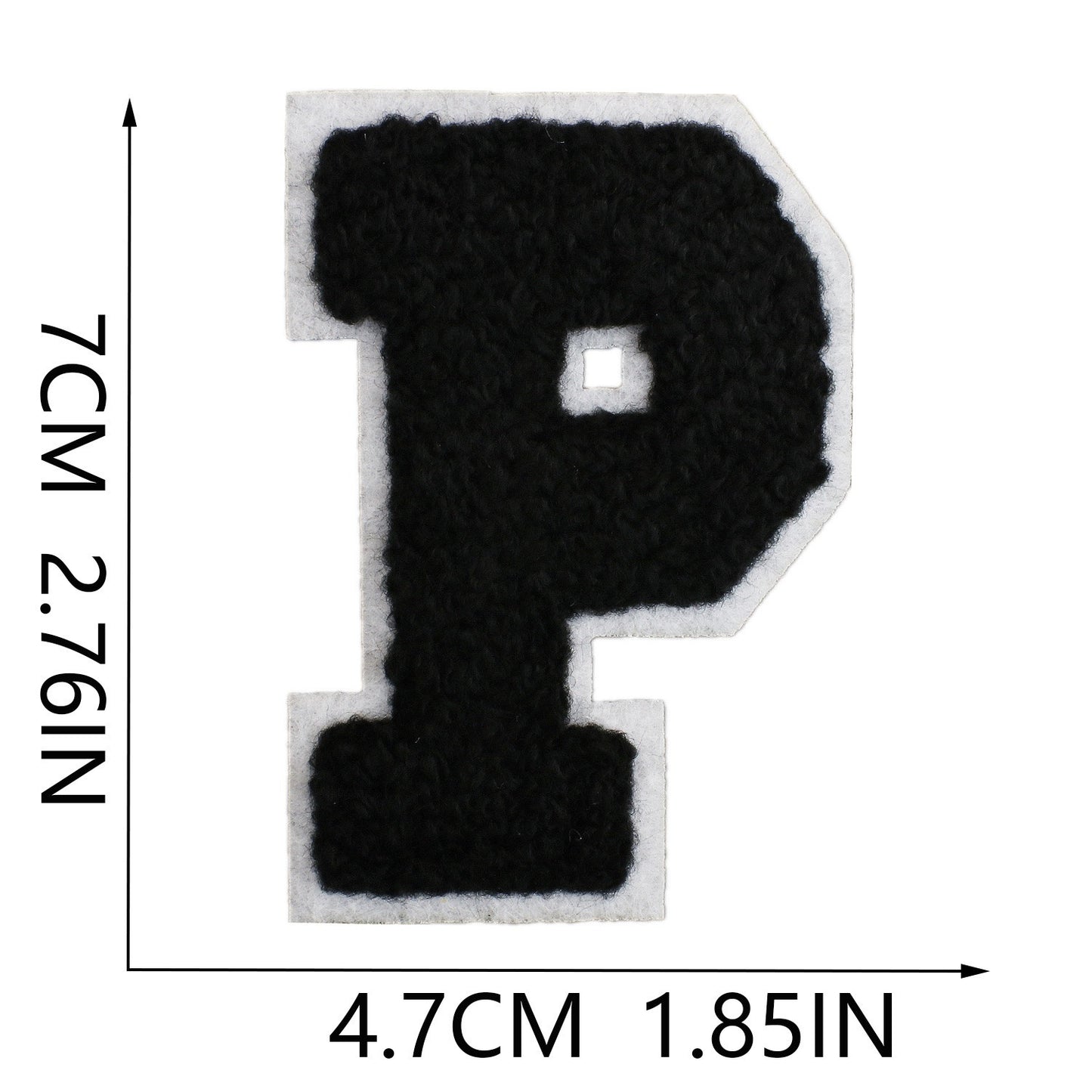 Schwarz Weiß 7cm Buchstaben A–Z Chenille Aufnäher Patches zum Aufbügeln für Kleidung DIY