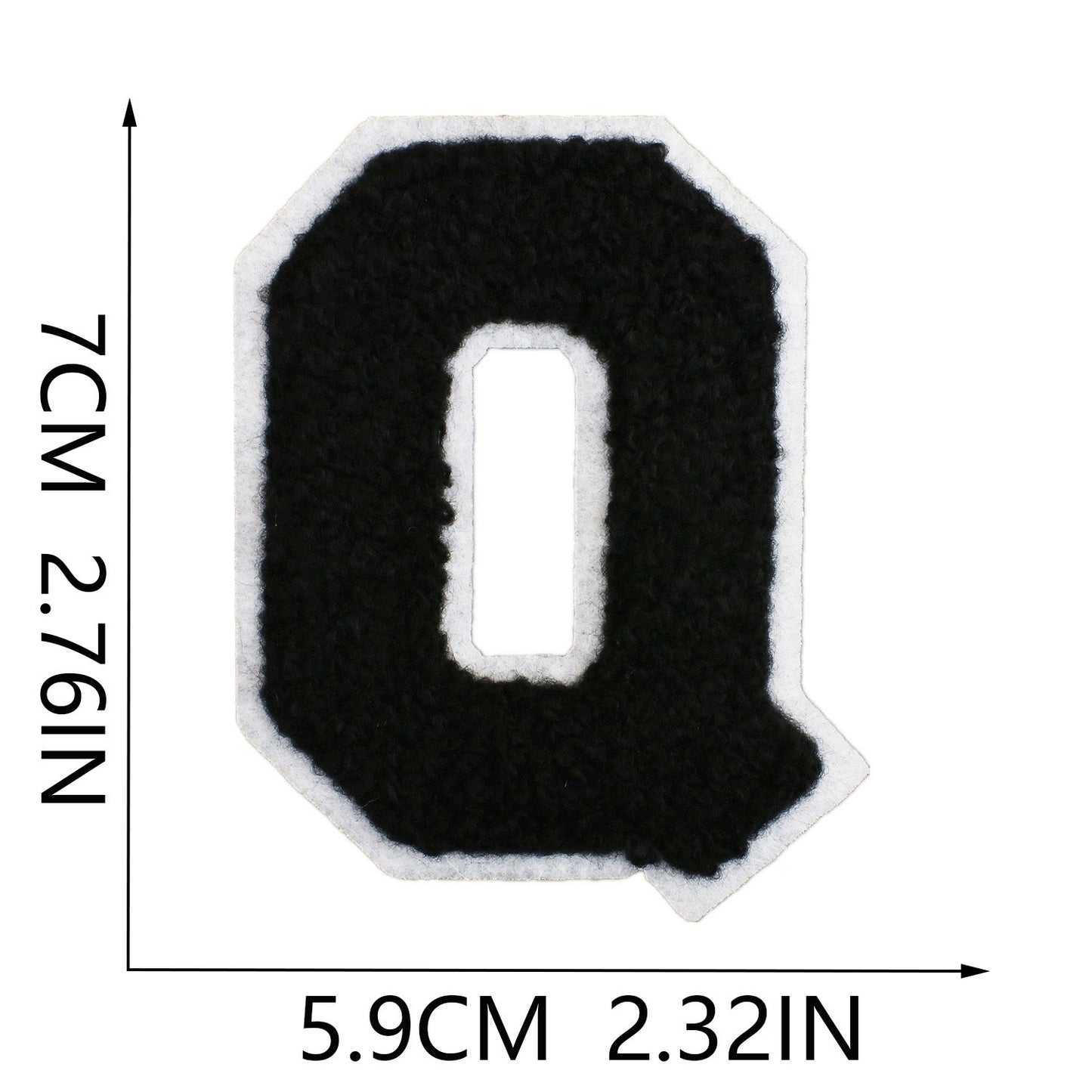Schwarz Weiß 7cm Buchstaben A–Z Chenille Aufnäher Patches zum Aufbügeln für Kleidung DIY