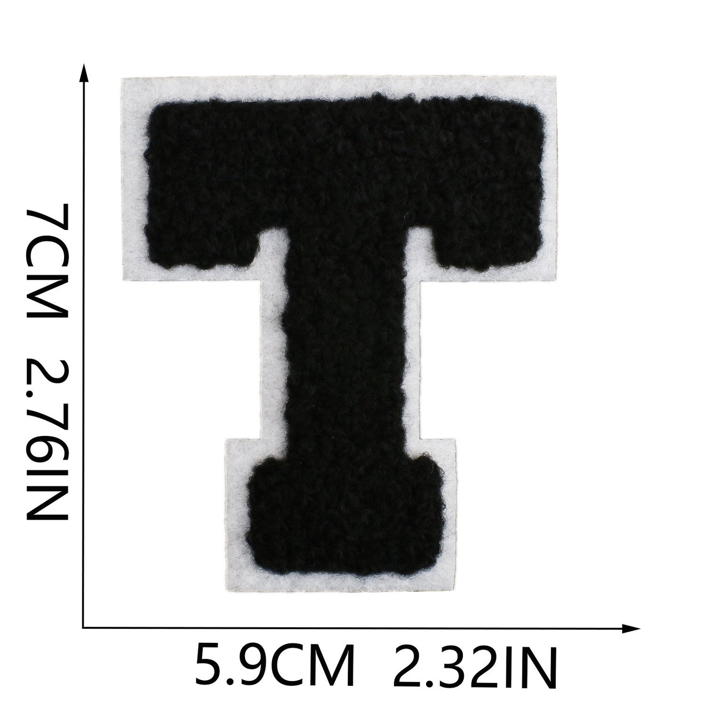 Schwarz Weiß 7cm Buchstaben A–Z Chenille Aufnäher Patches zum Aufbügeln für Kleidung DIY