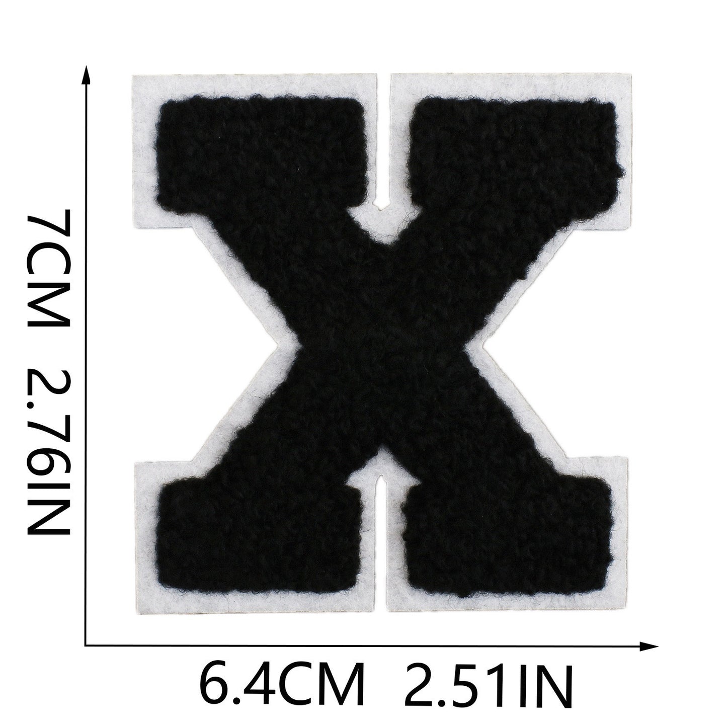 Schwarz Weiß 7cm Buchstaben A–Z Chenille Aufnäher Patches zum Aufbügeln für Kleidung DIY