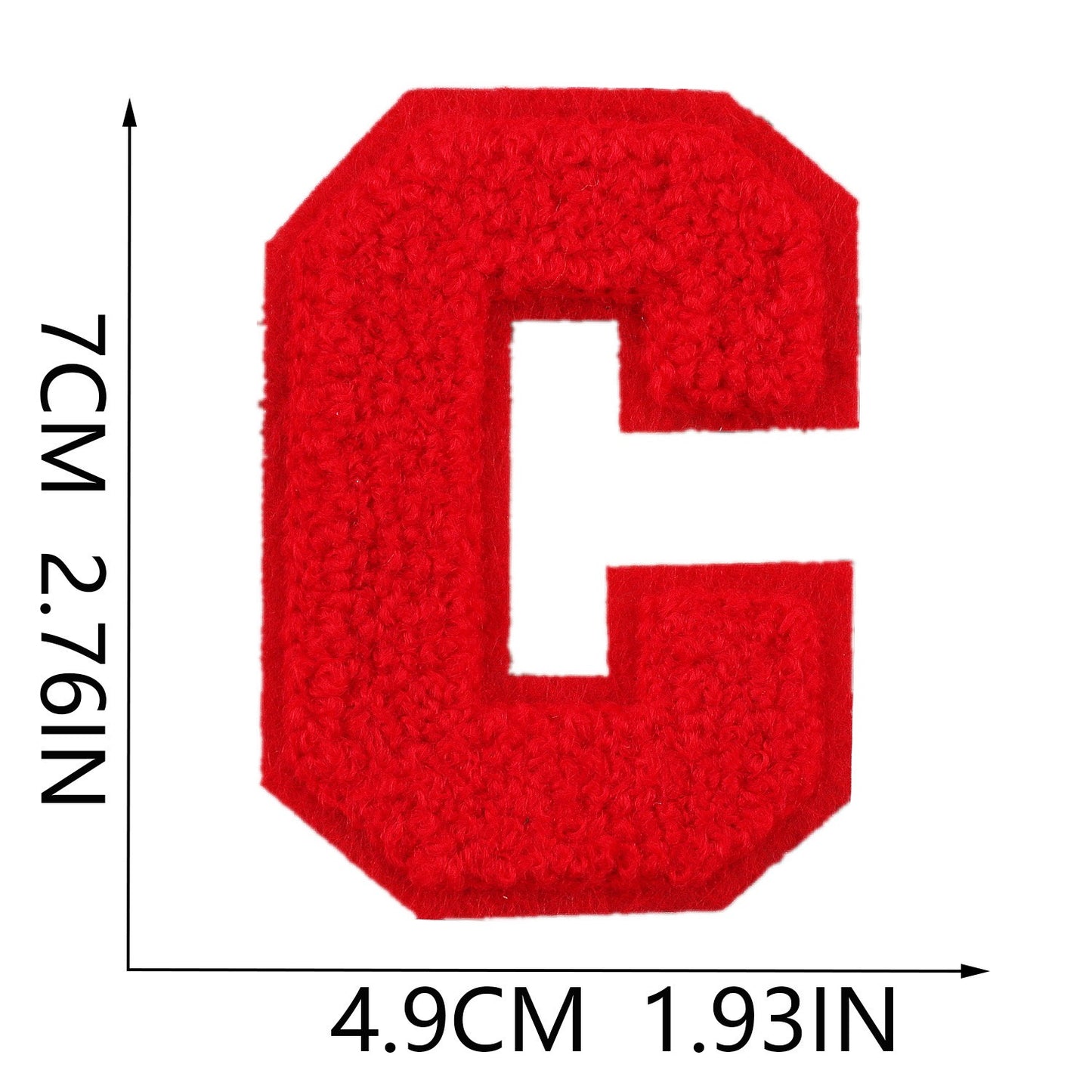 7cm Chenille Buchstaben A–Z Patch Aufnäher Aufbügelbar Kleidung Taschen DIY Farbmix 1 Mehrfarbig