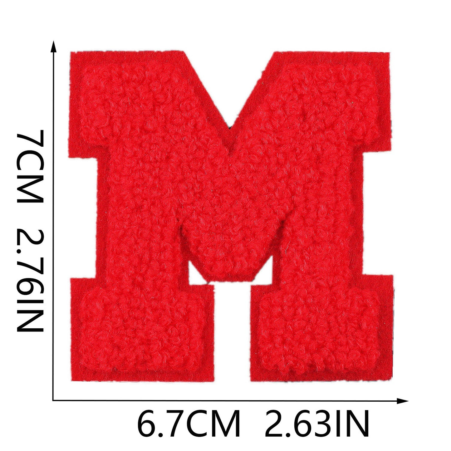7cm Chenille Buchstaben A–Z Patch Aufnäher Aufbügelbar Kleidung Taschen DIY Farbmix 1 Mehrfarbig