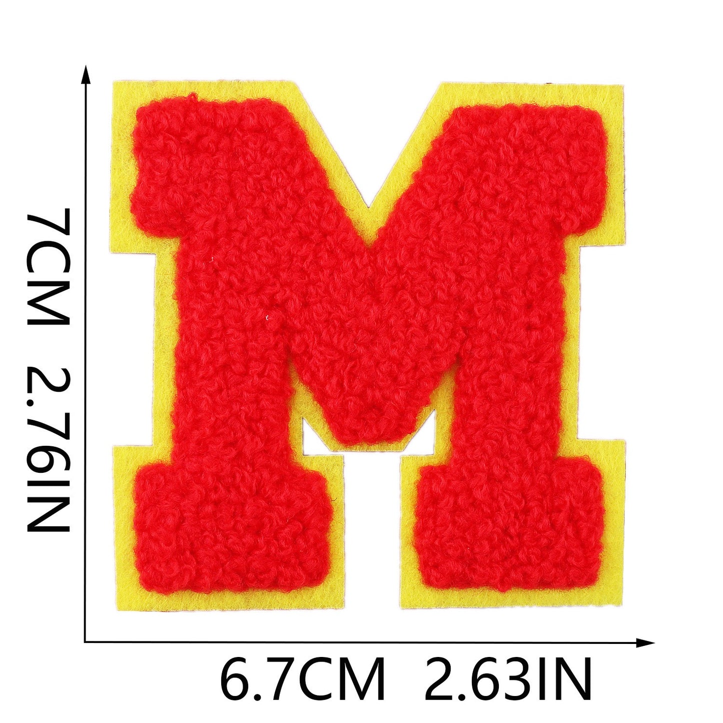 7cm Chenille Buchstaben A–Z Patch Aufnäher Aufbügelbar Kleidung Taschen DIY Farbmix 2 Mehrfarbig