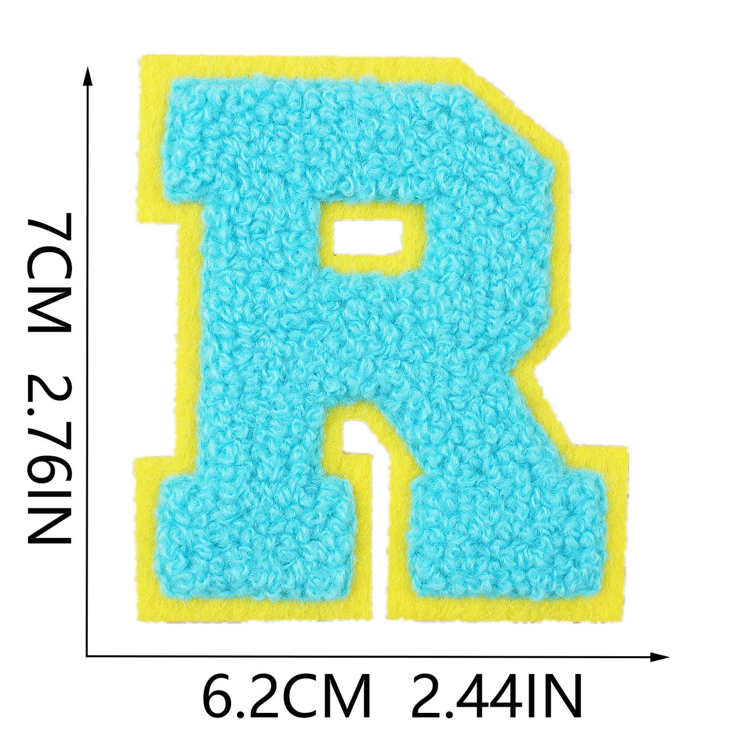 7cm Chenille Buchstaben A–Z Patch Aufnäher Aufbügelbar Kleidung Taschen DIY Farbmix 2 Mehrfarbig