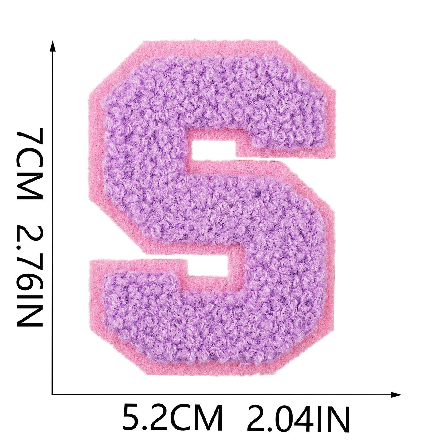 7cm Chenille Buchstaben A–Z Patch Aufnäher Aufbügelbar Kleidung Taschen DIY Farbmix 2 Mehrfarbig